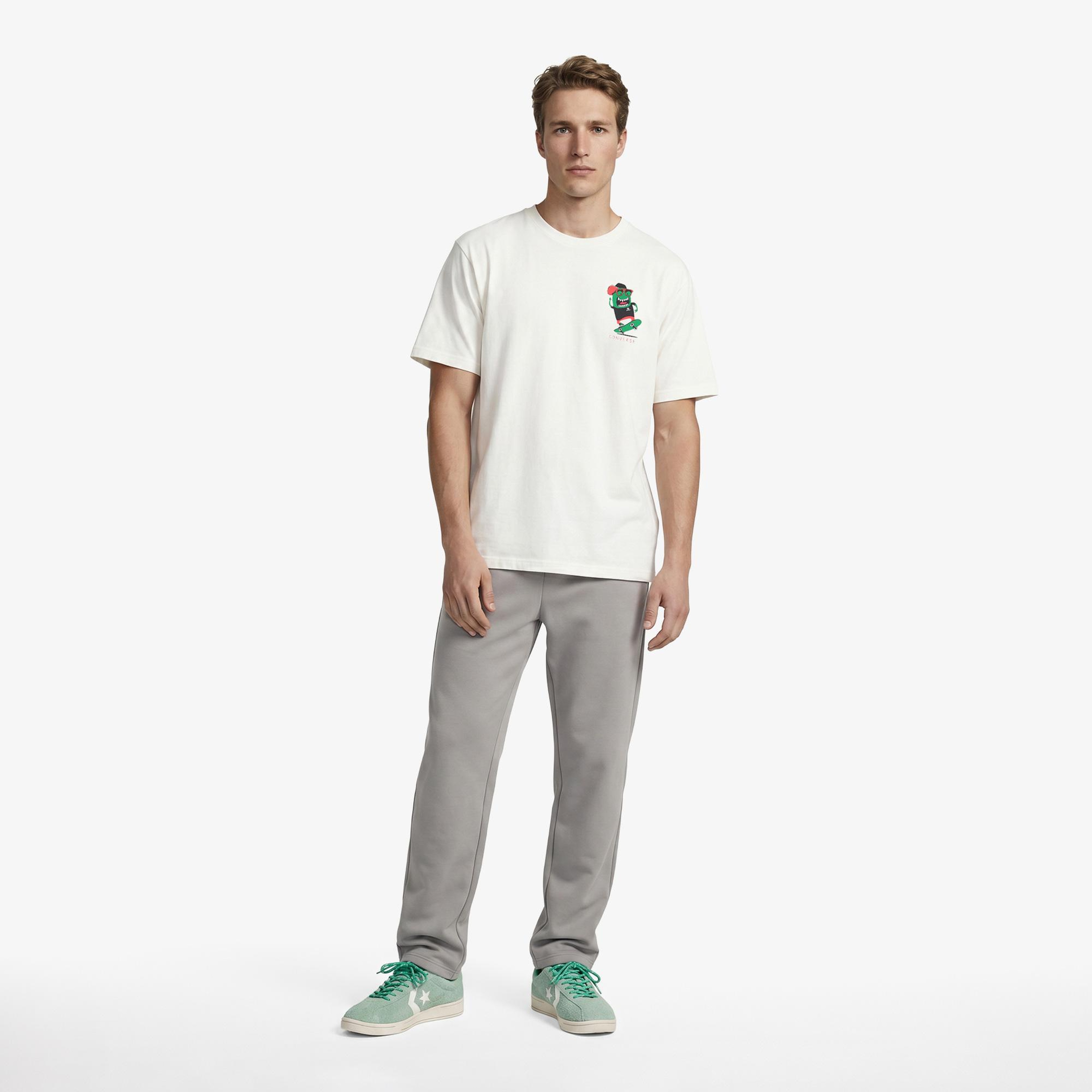 Converse Erkek Krem Grafik Baskılı T-Shirt