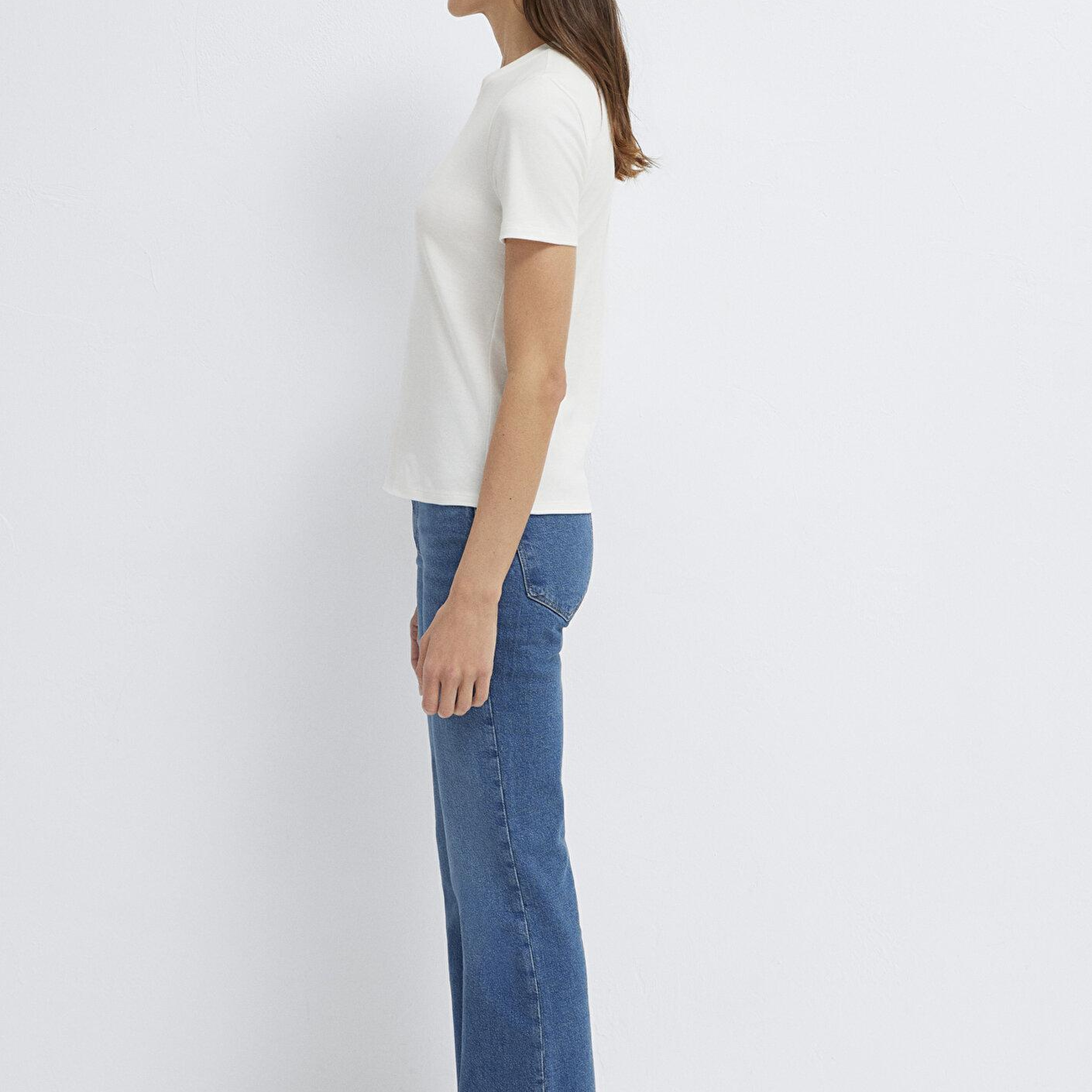 Mavi Ekru Tişört Slim Fit / Dar Kesim 1614181-70057