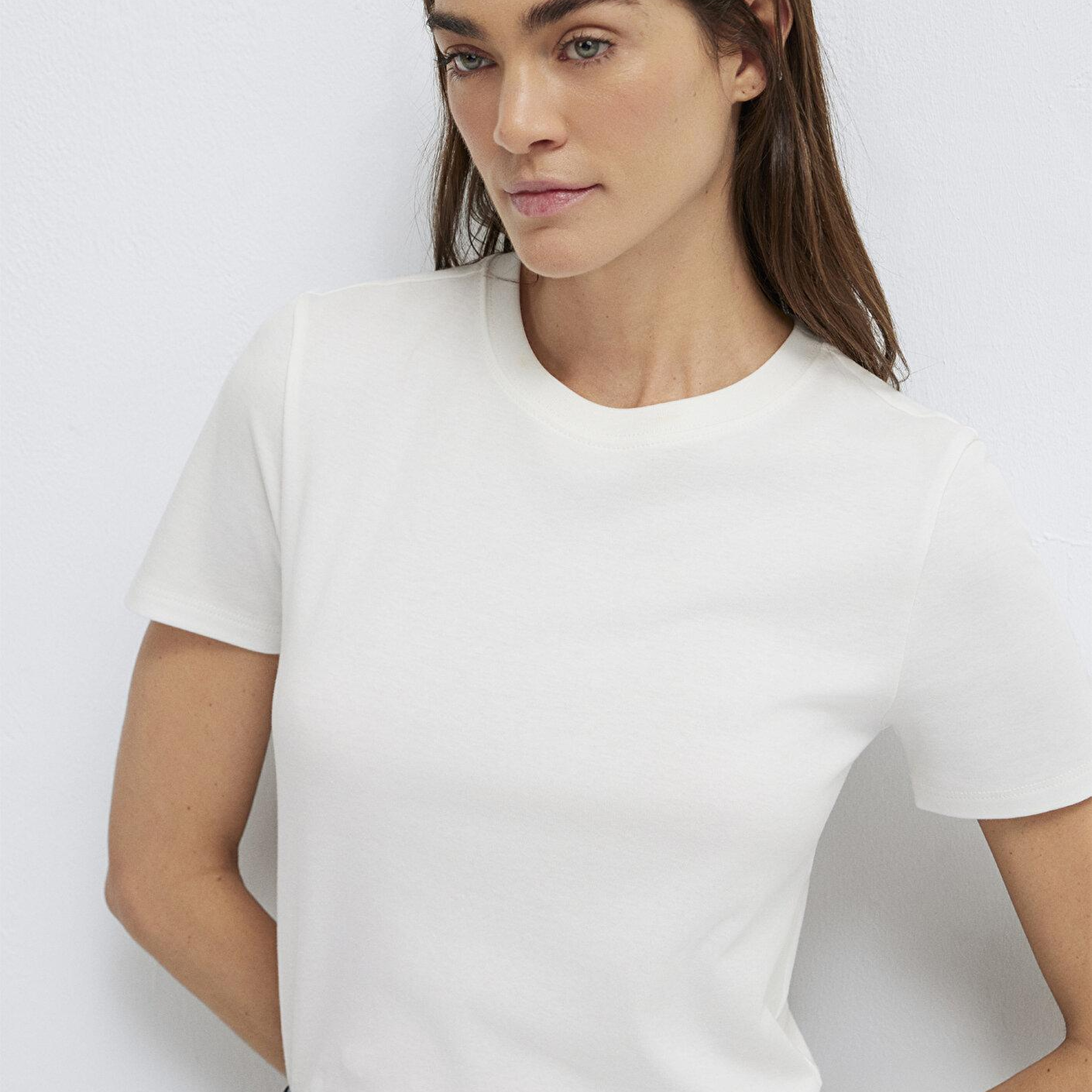 Mavi Ekru Tişört Slim Fit / Dar Kesim 1614181-70057