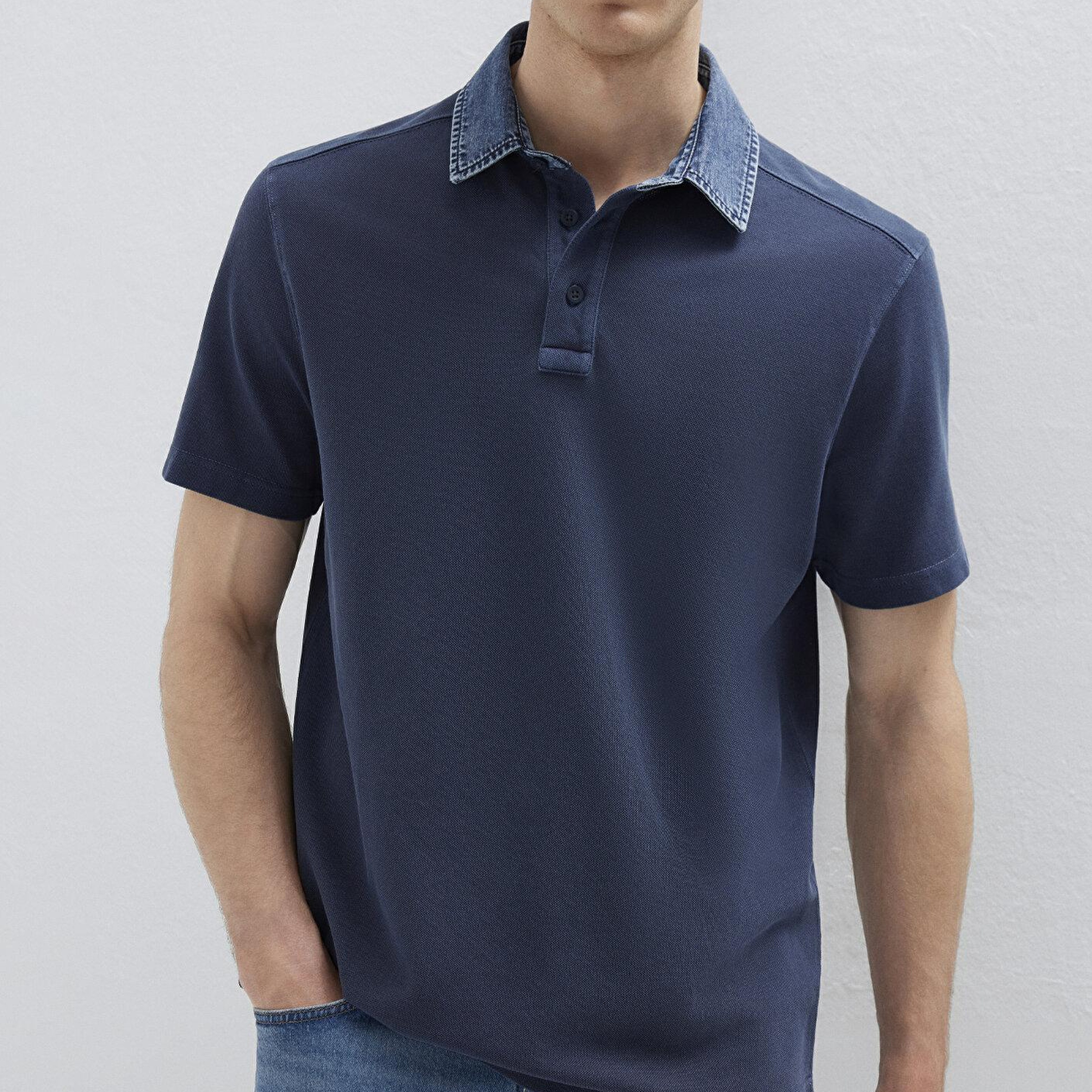 Mavi Denim Yakalı Lacivert Polo Tişört Regular Fit / Normal Kesim 0613659-70490
