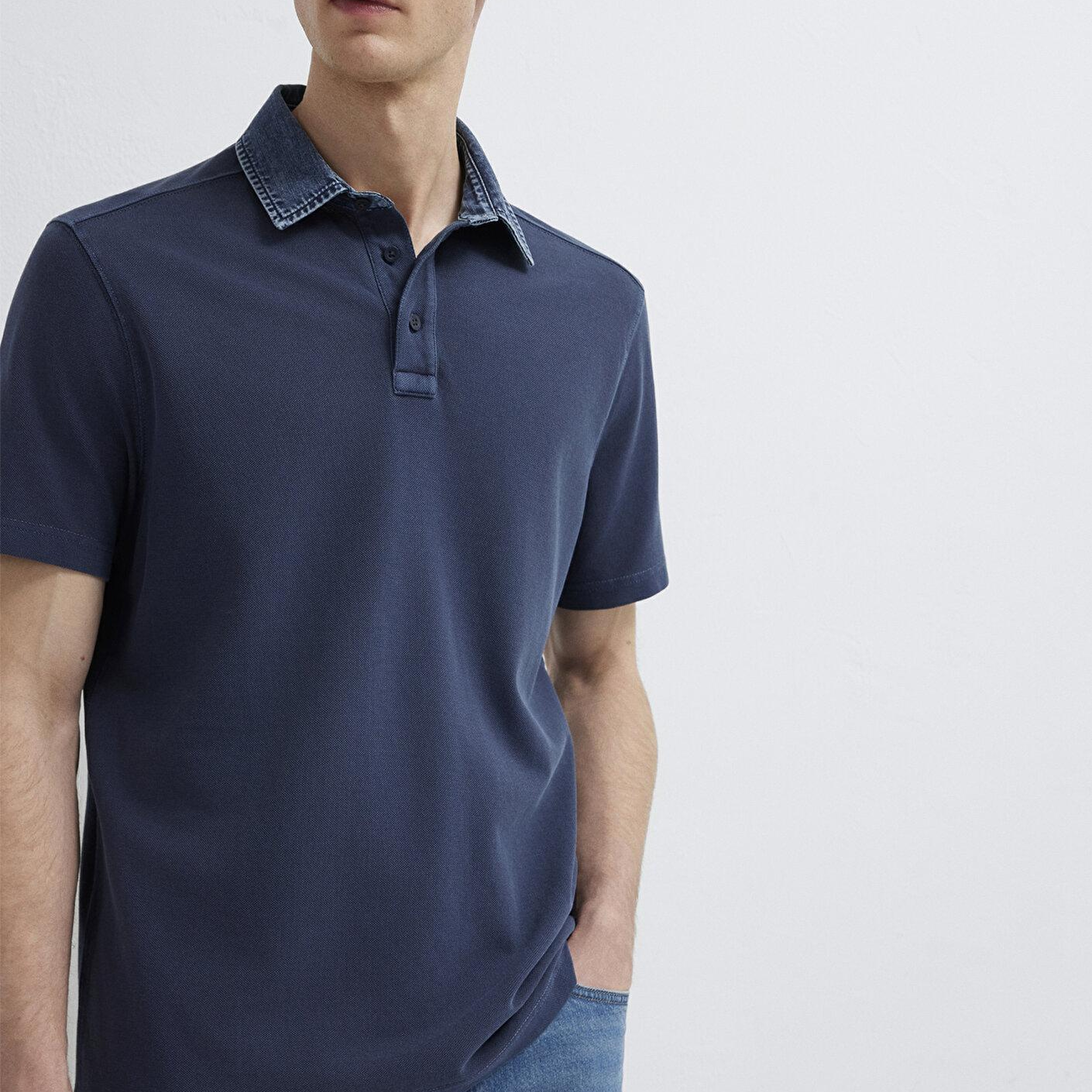 Mavi Denim Yakalı Lacivert Polo Tişört Regular Fit / Normal Kesim 0613659-70490