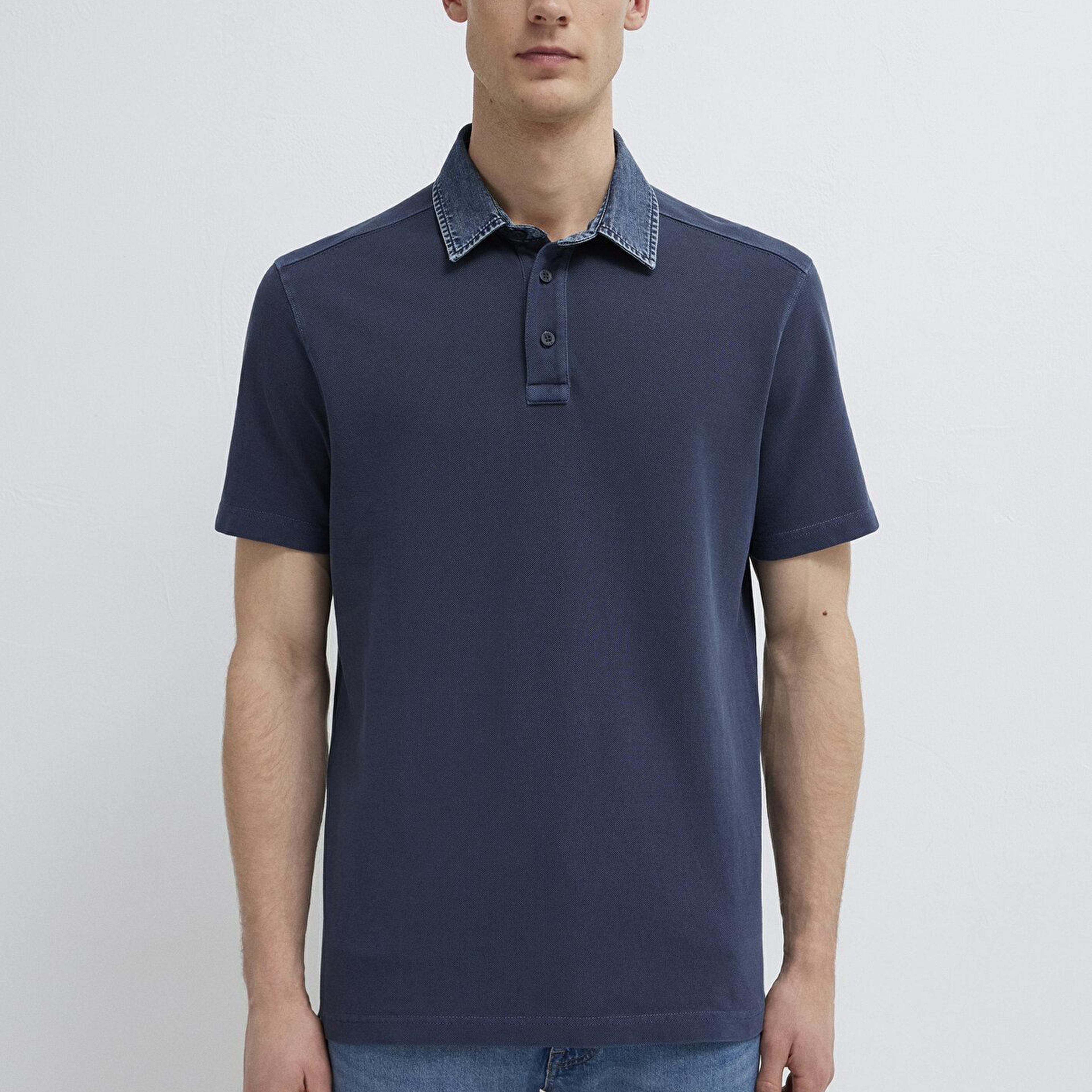 Mavi Denim Yakalı Lacivert Polo Tişört Regular Fit / Normal Kesim 0613659-70490