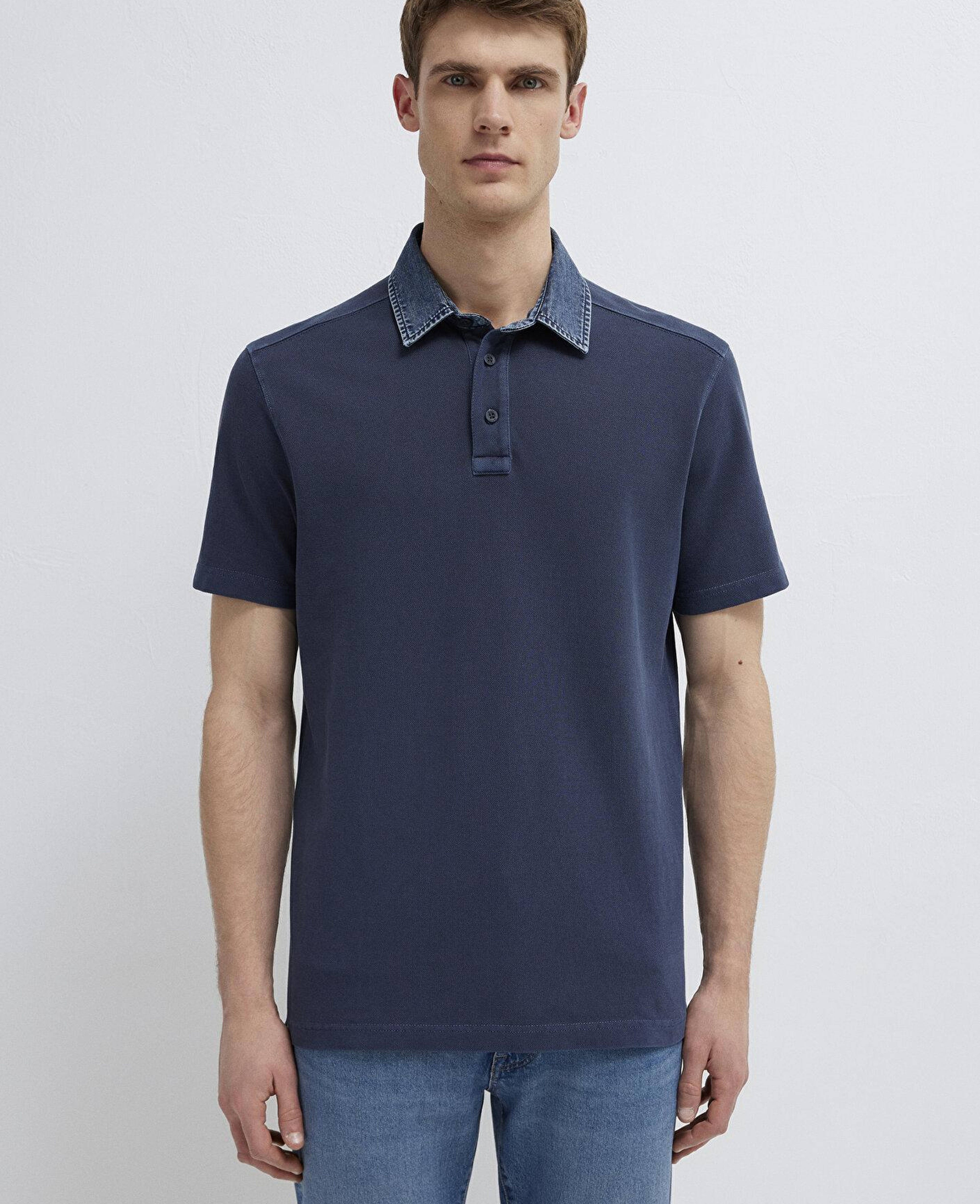 Mavi Denim Yakalı Lacivert Polo Tişört Regular Fit / Normal Kesim 0613659-70490
