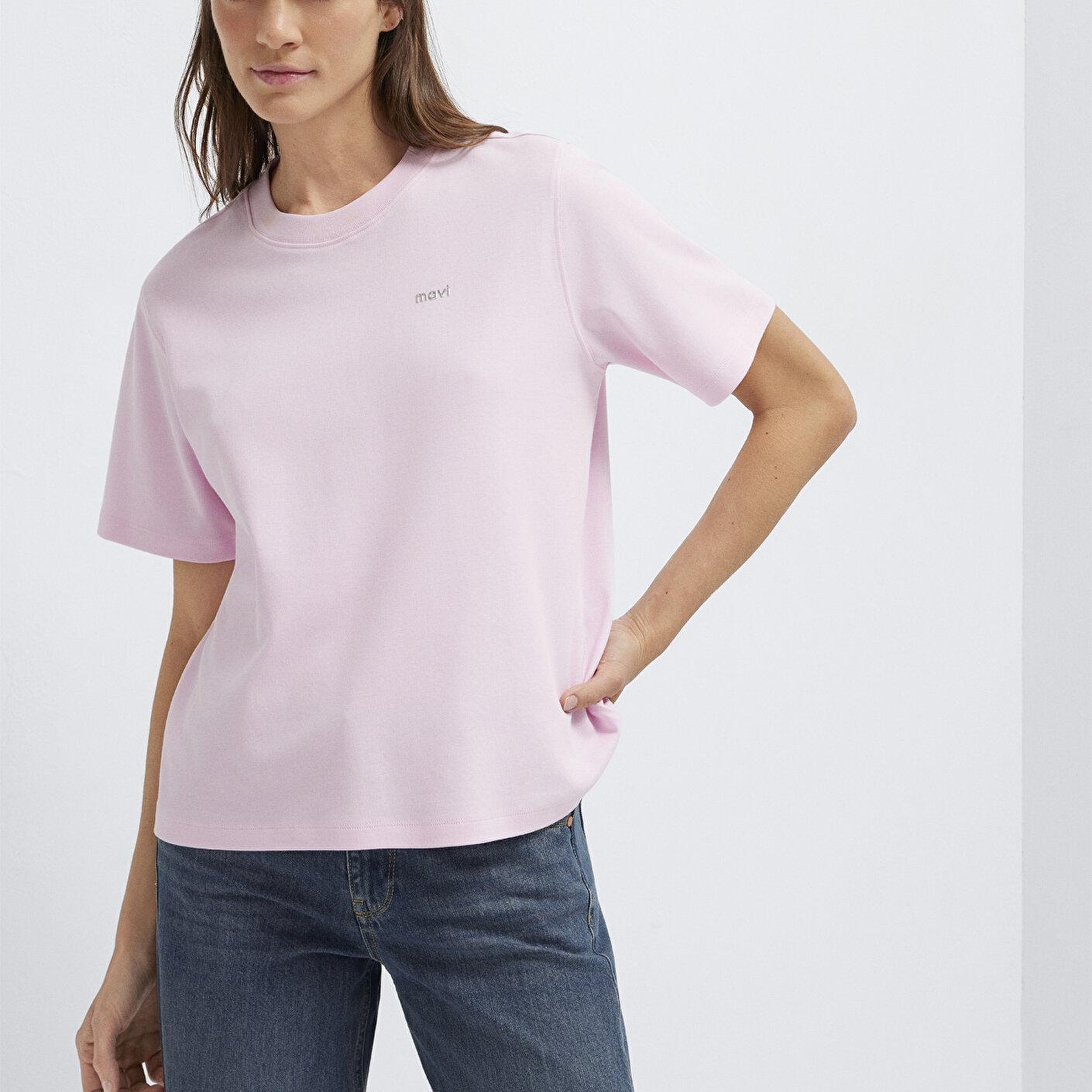 Mavi Pembe Tişört Regular Fit / Normal Kesim 1613882-86959