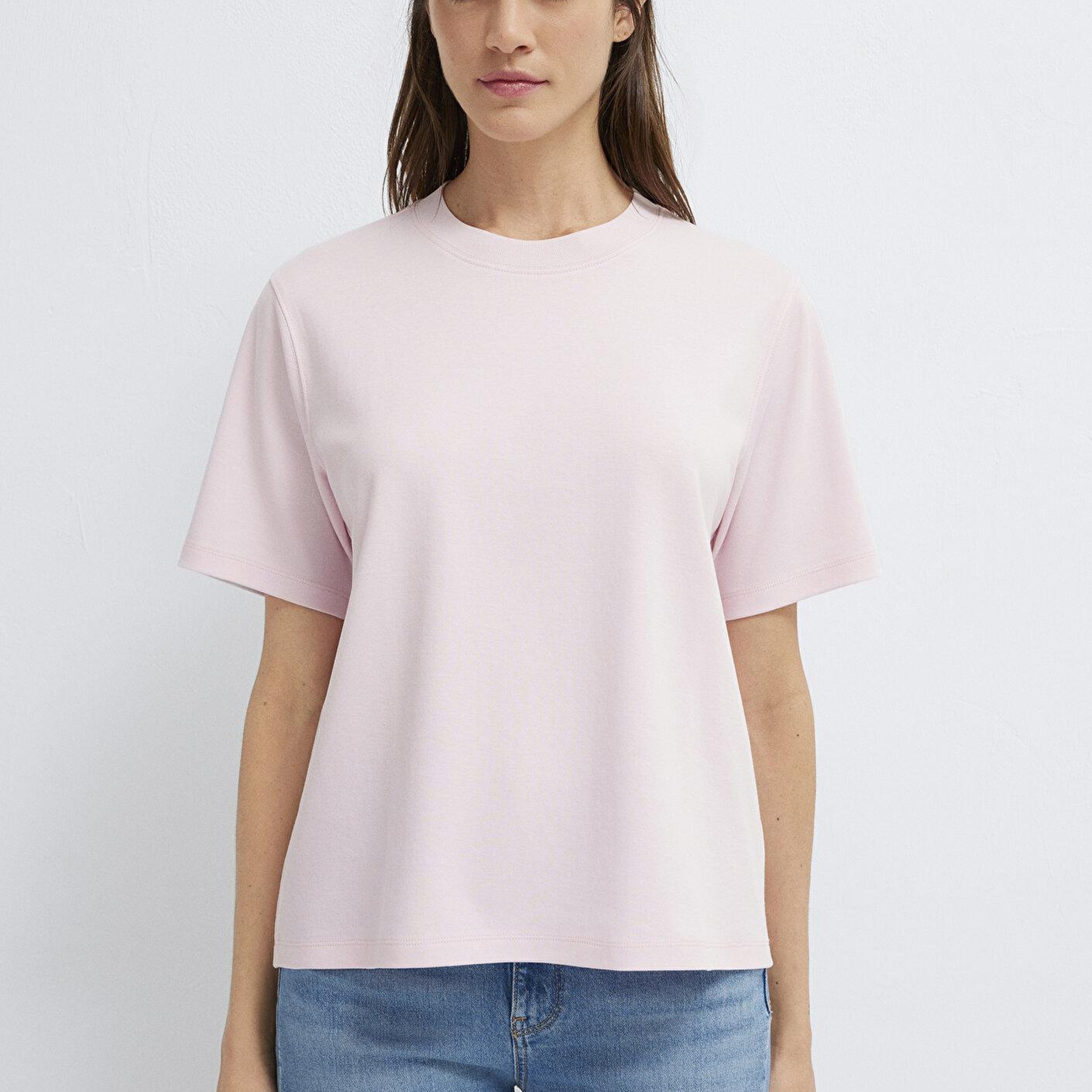 Mavi Pembe Tişört Loose Fit / Bol Rahat Kesim 1613820-89200