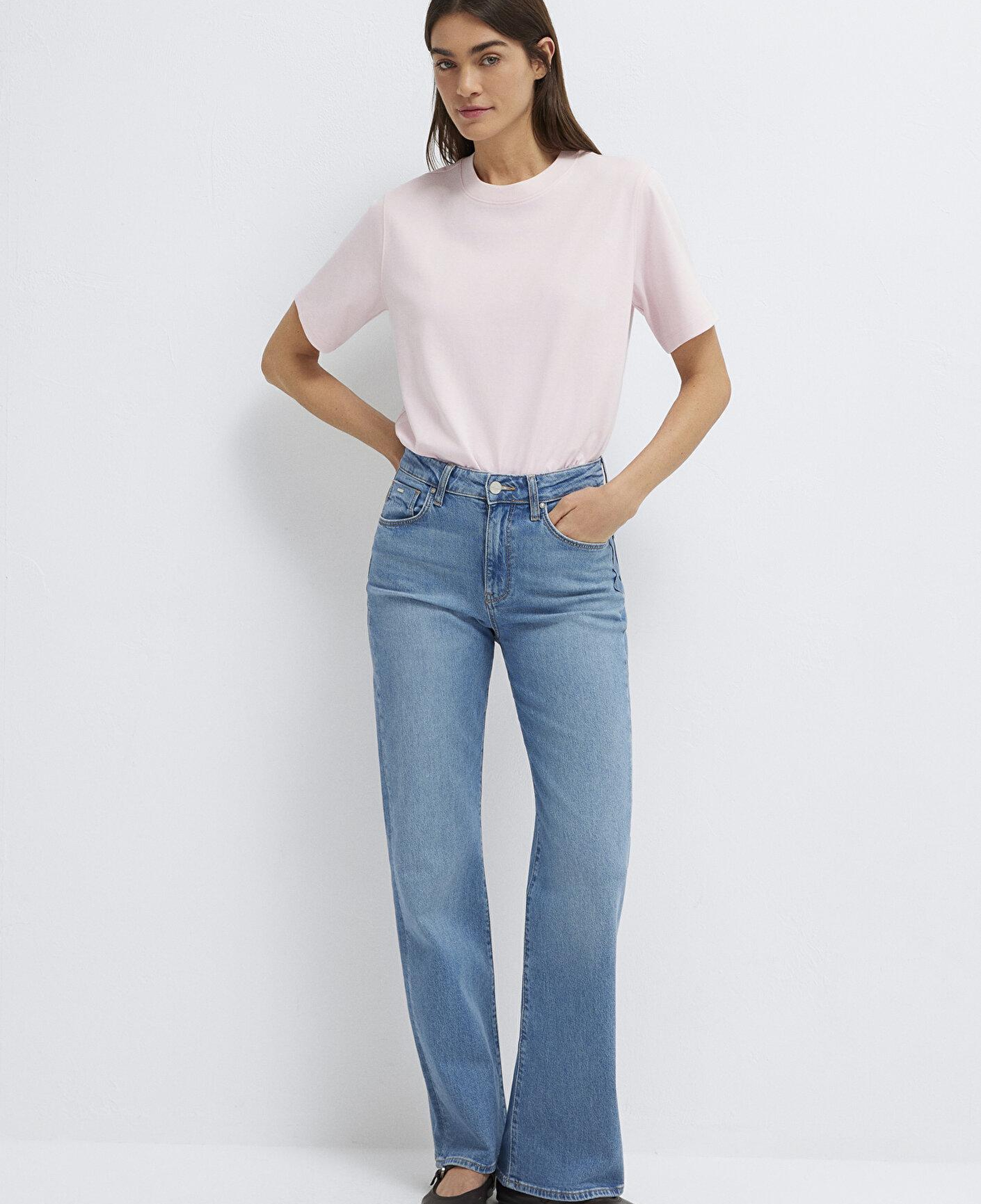 Mavi Pembe Tişört Loose Fit / Bol Rahat Kesim 1613820-89200