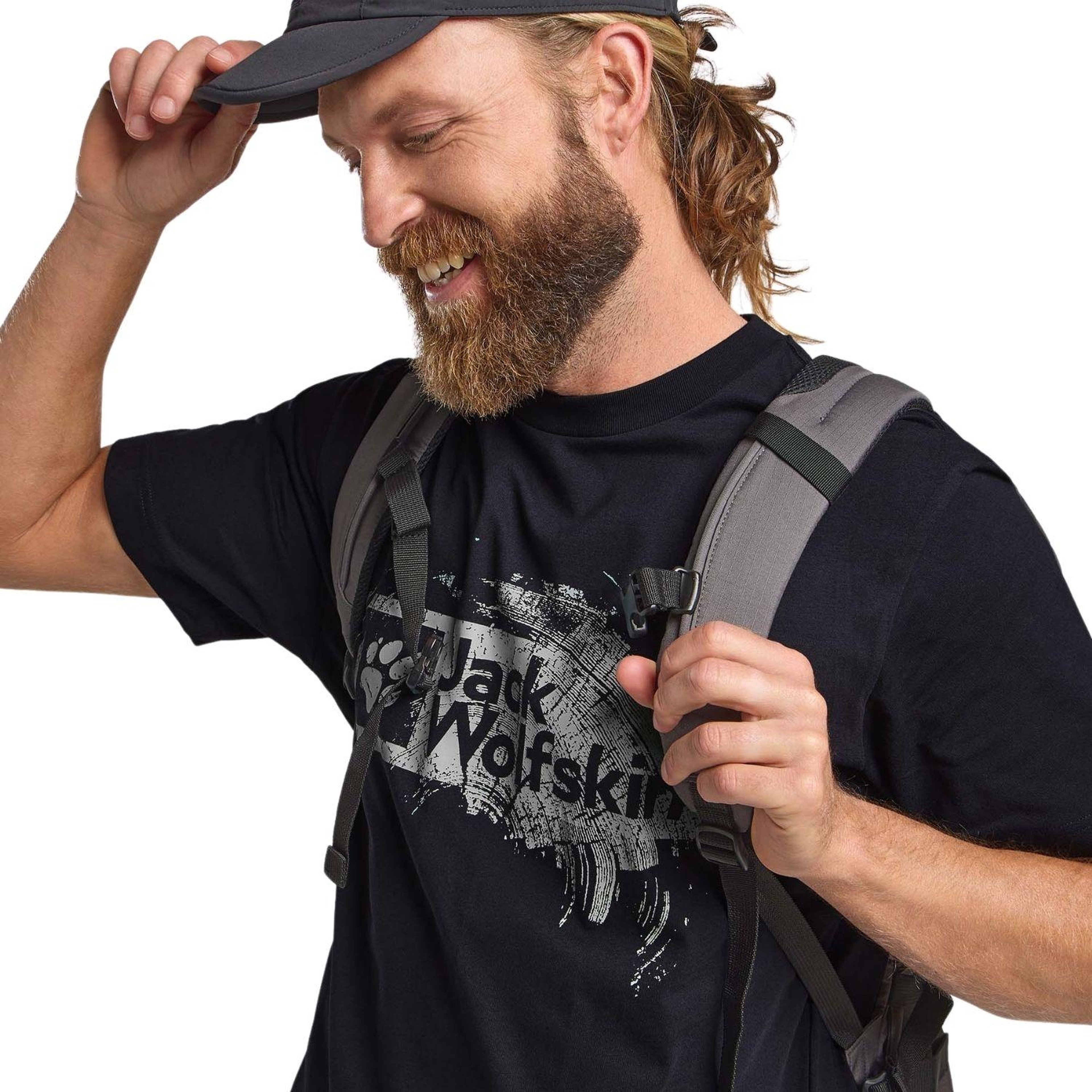 Jack Wolfskin Brand Erkek Mavi Tişört