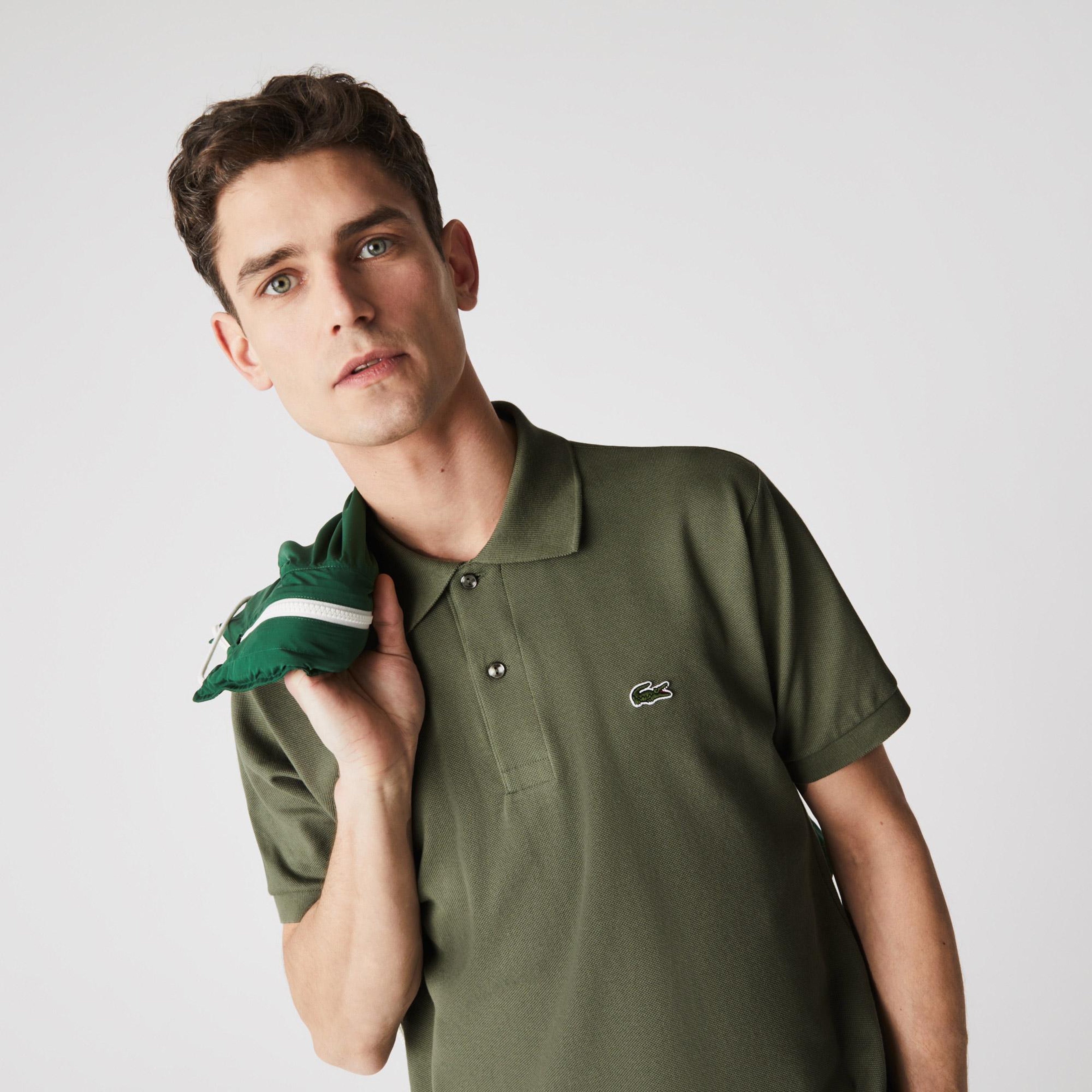L.12.12 Erkek Classic Fit Haki Polo