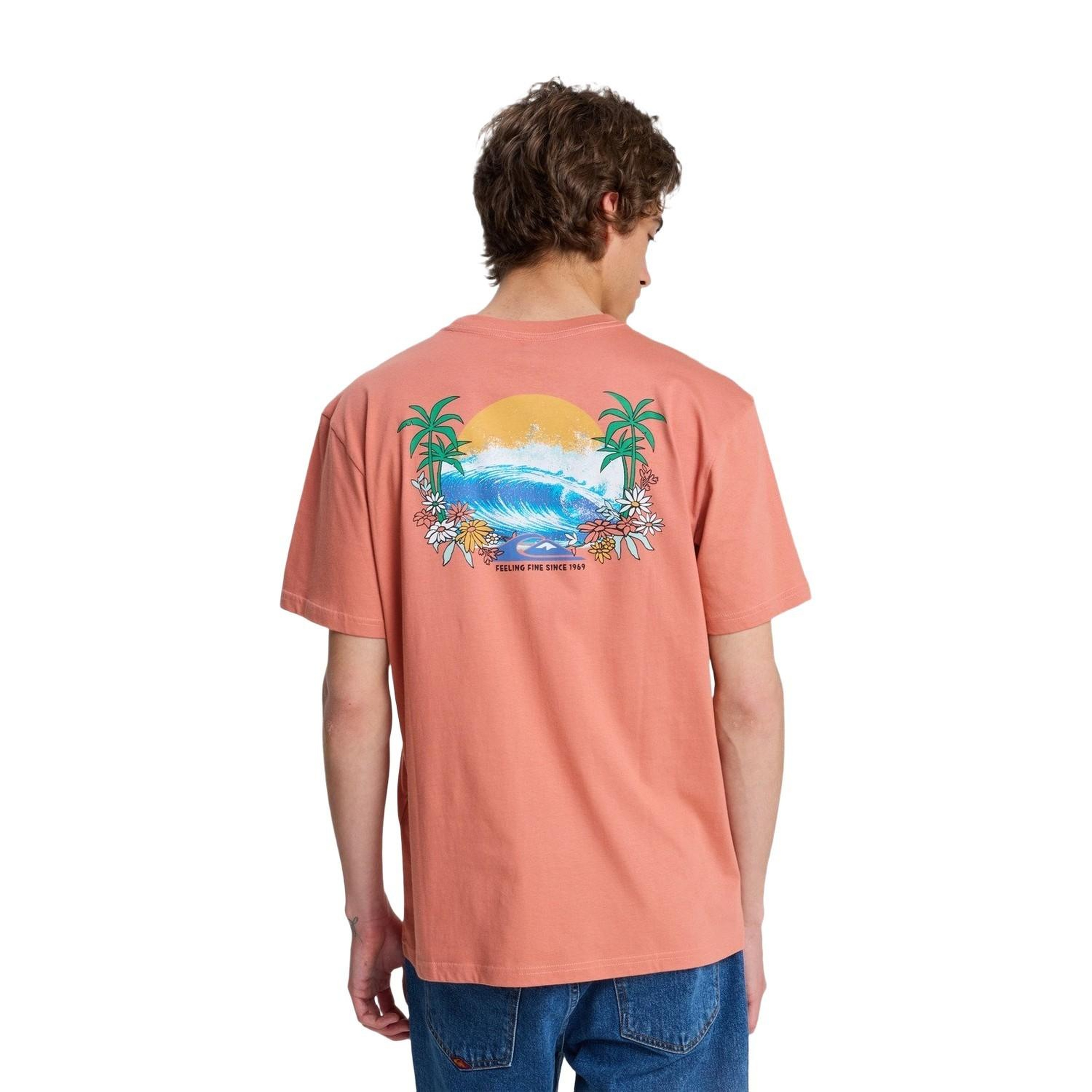 Quiksilver Ev Barrel Parad Erkek Pembe Tişört