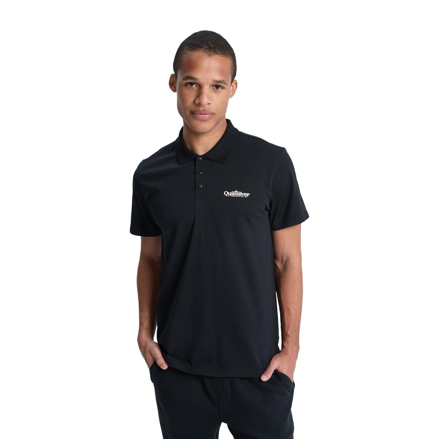 Quiksilver Polo Stretch Erkek Siyah Tişört