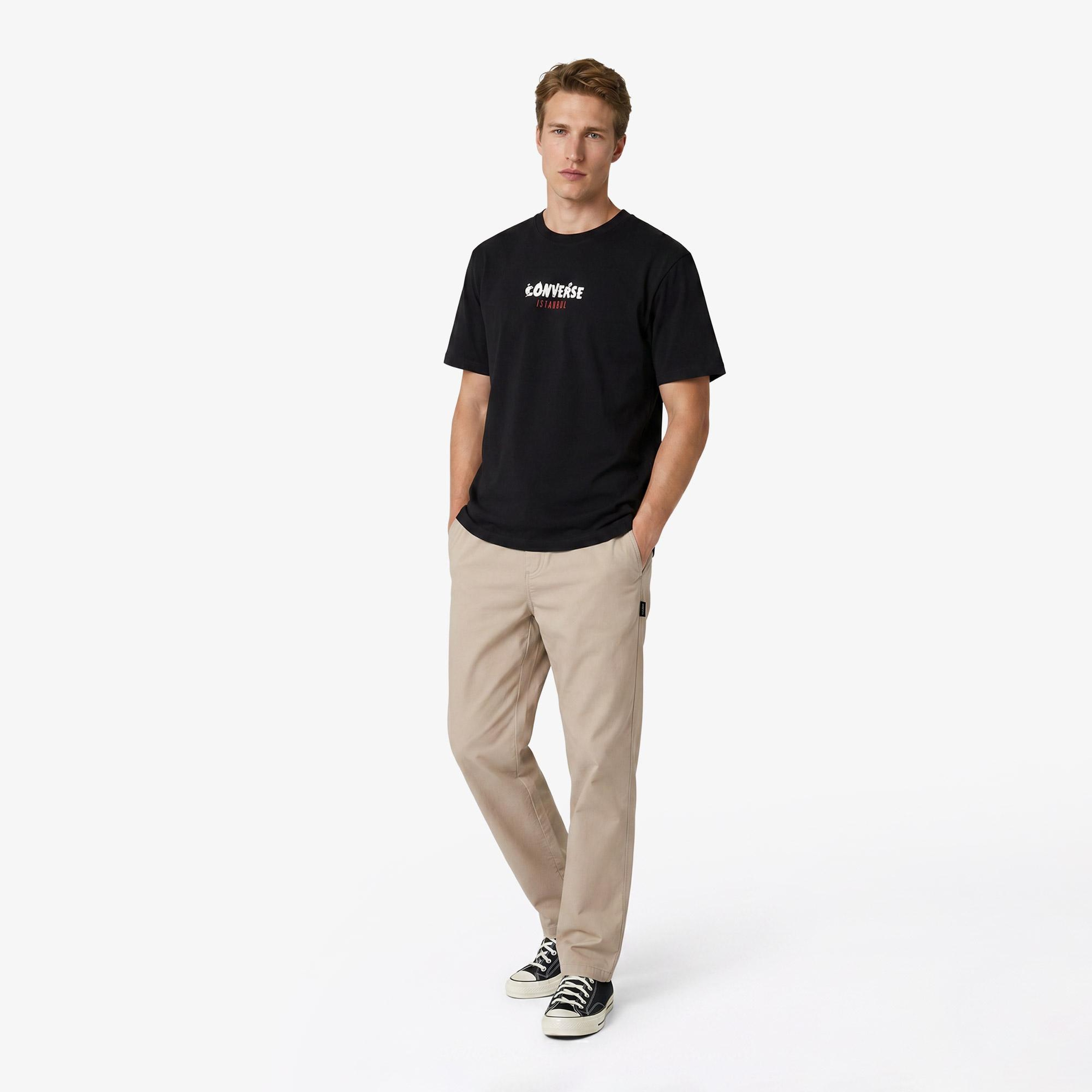 Converse Erkek Siyah Grafik Baskılı T-Shirt