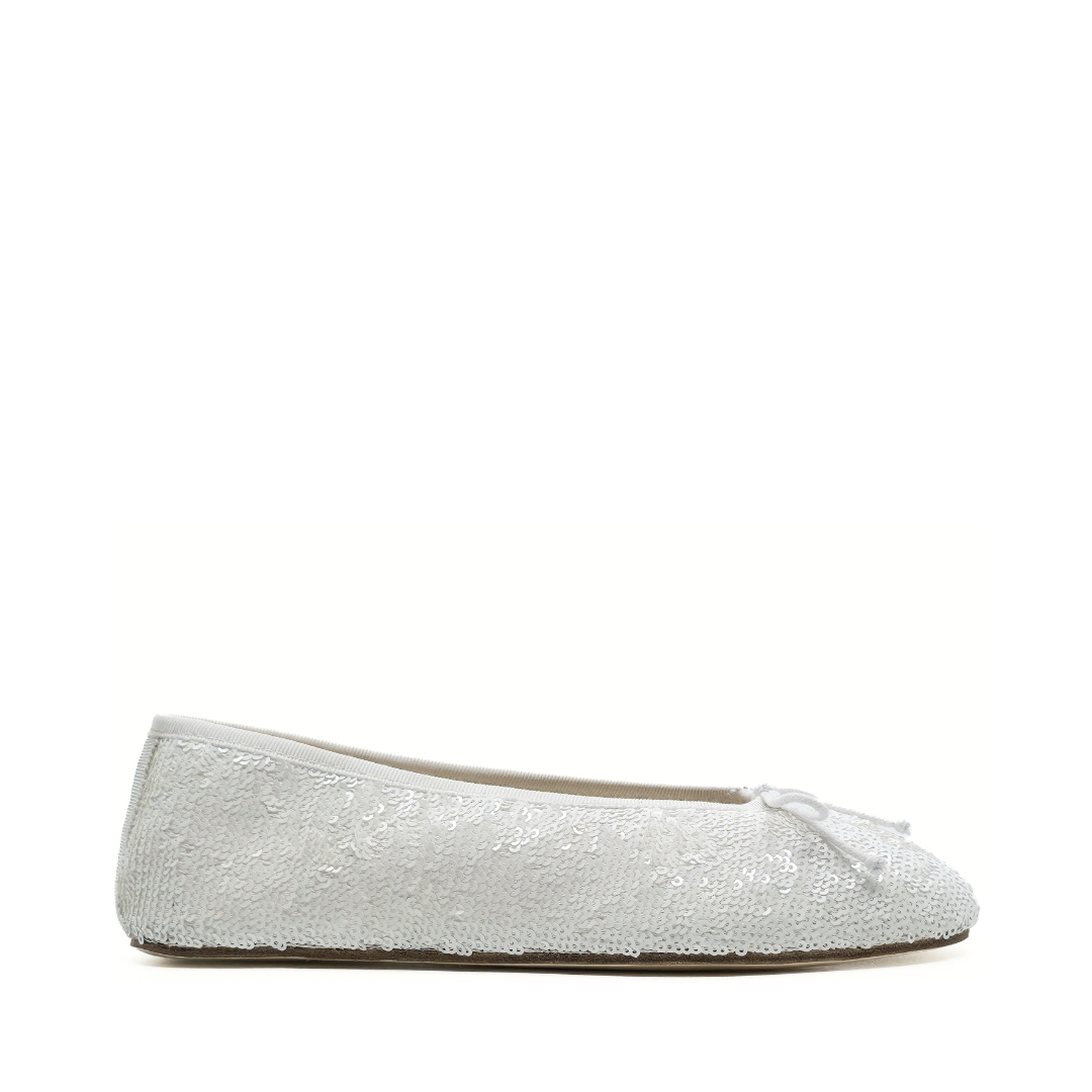 Sophia - Beyaz Payet İşlemeli Barefoot Babet