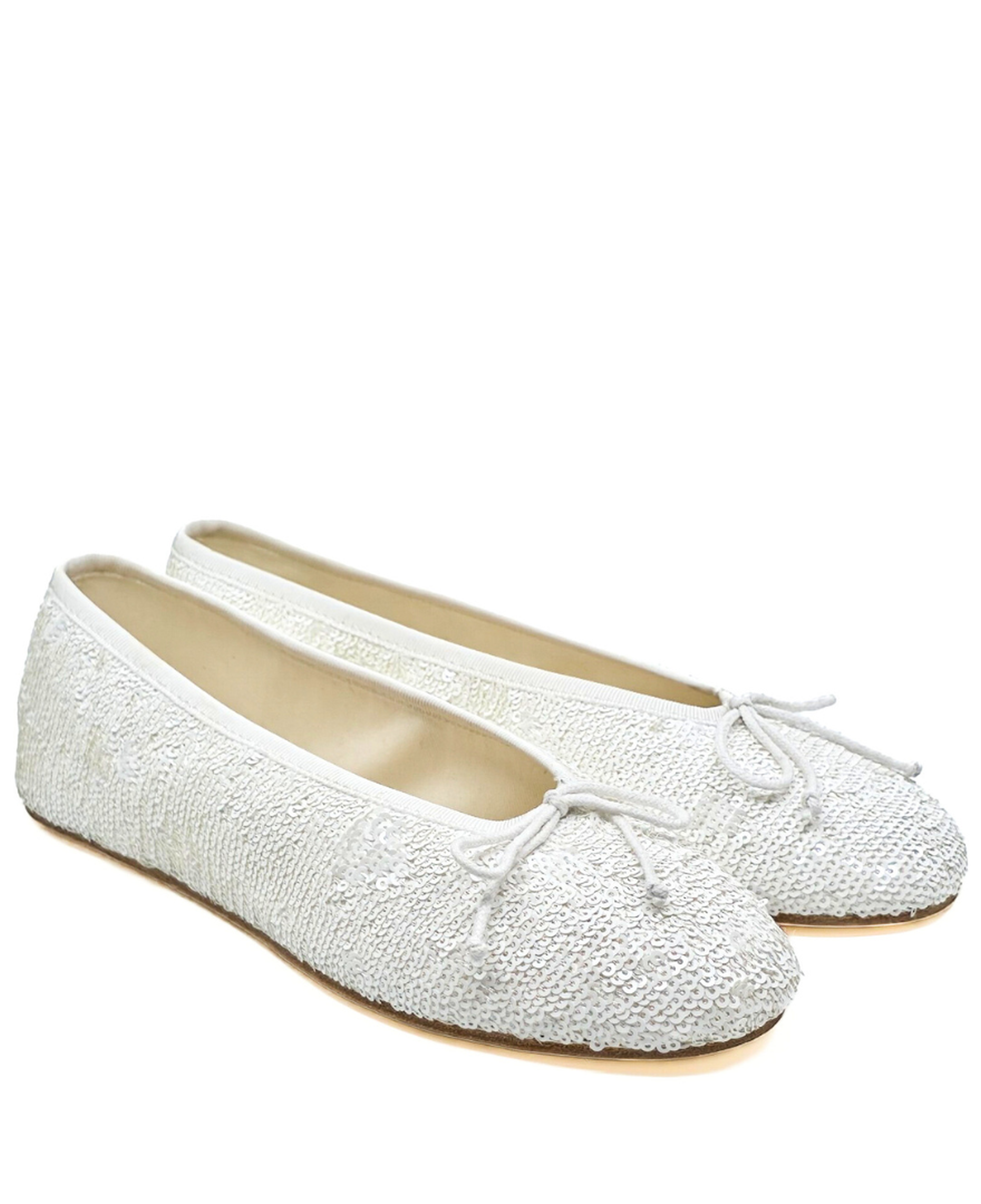 Sophia - Beyaz Payet İşlemeli Barefoot Babet