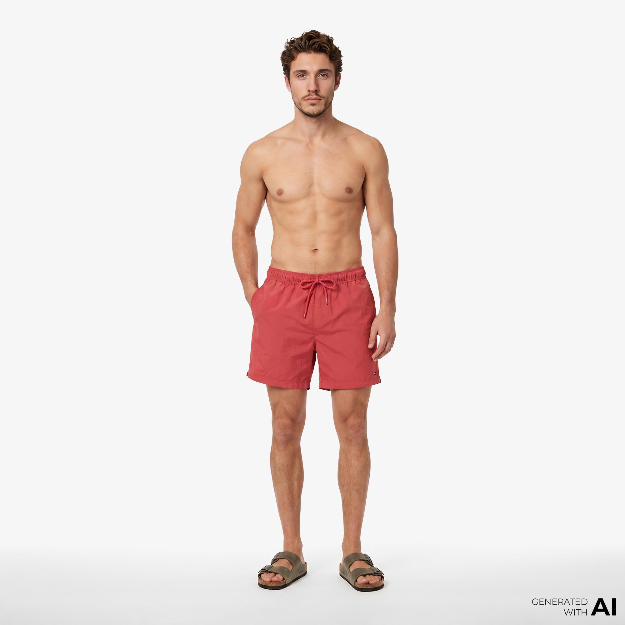 Tommy Hilfiger Essentials Erkek Kırmızı Deniz Şortu