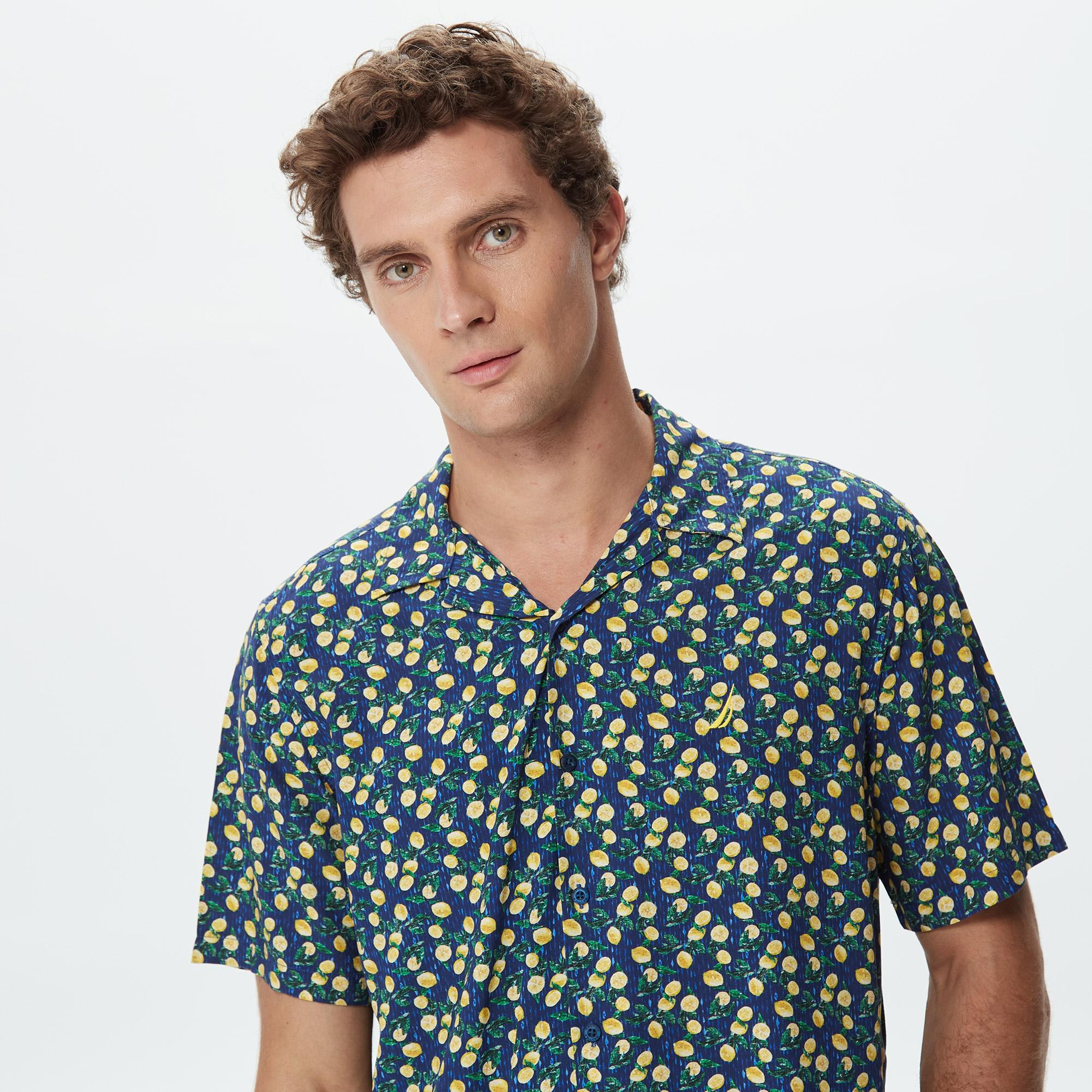 Nautica Erkek Lacivert Classic Fit Kısa Kollu Gömlek