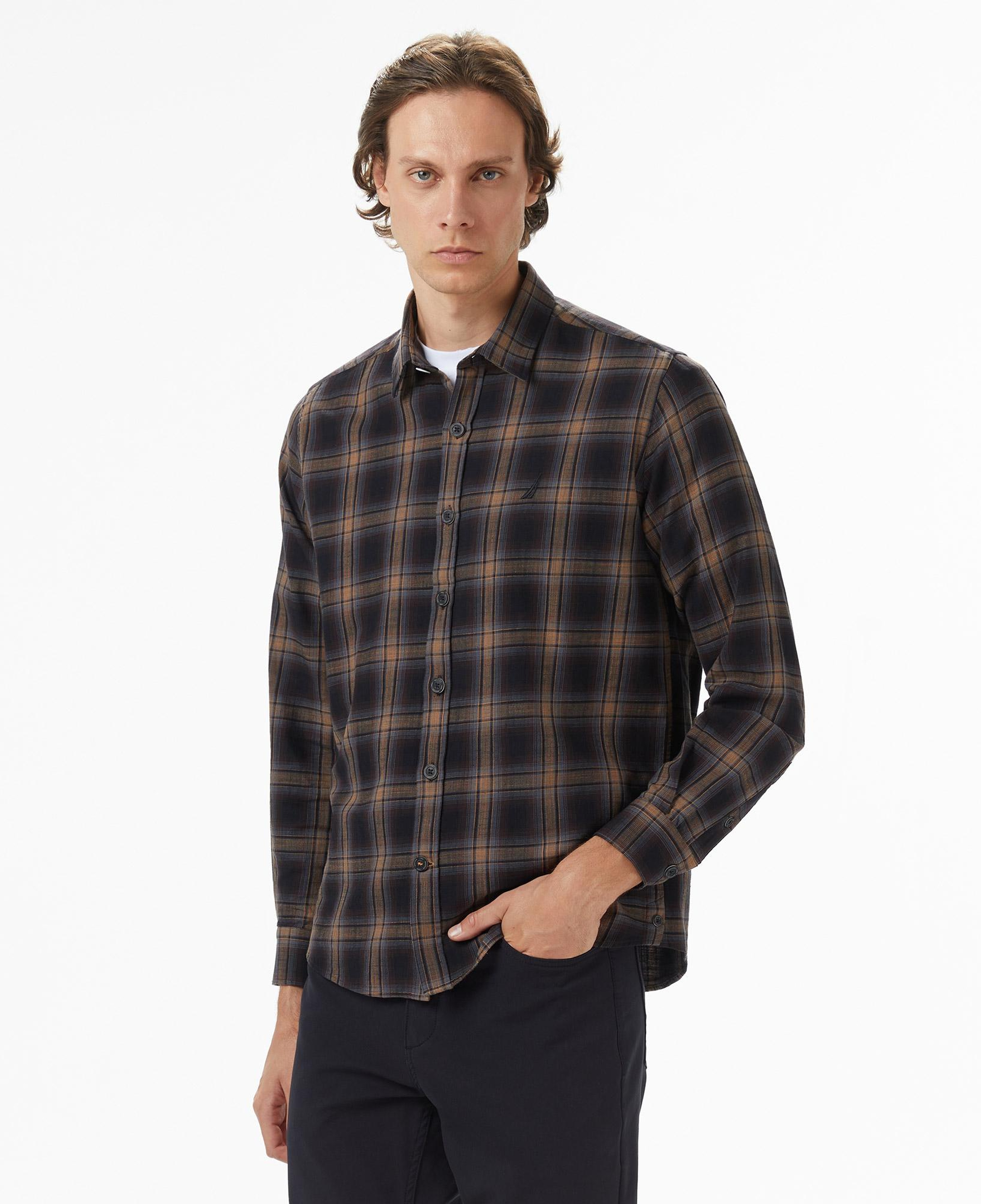 Nautica Erkek Kahverengi Classic Fit Gömlek