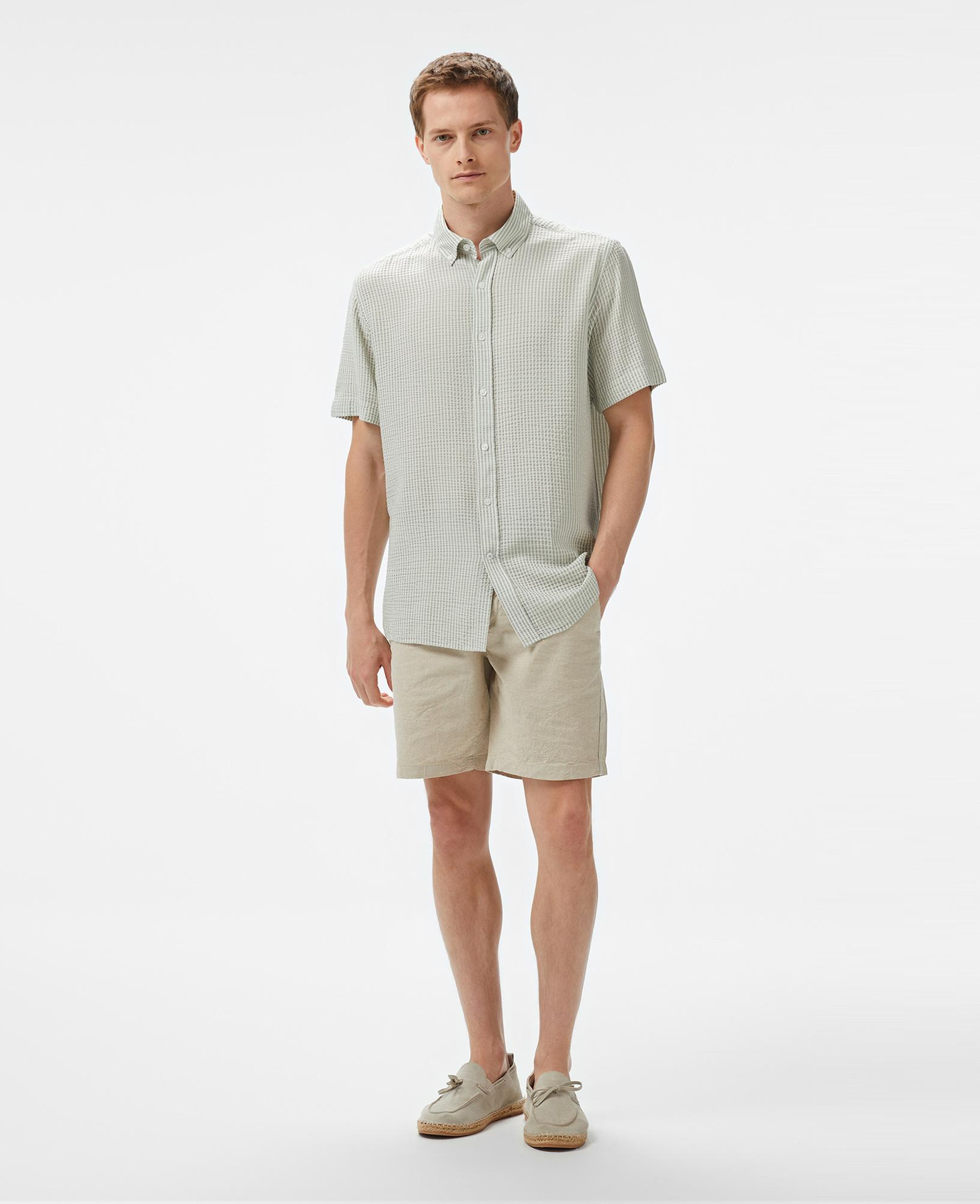 Nautica Erkek Yeşil Classic Fit Çizgili Gömlek