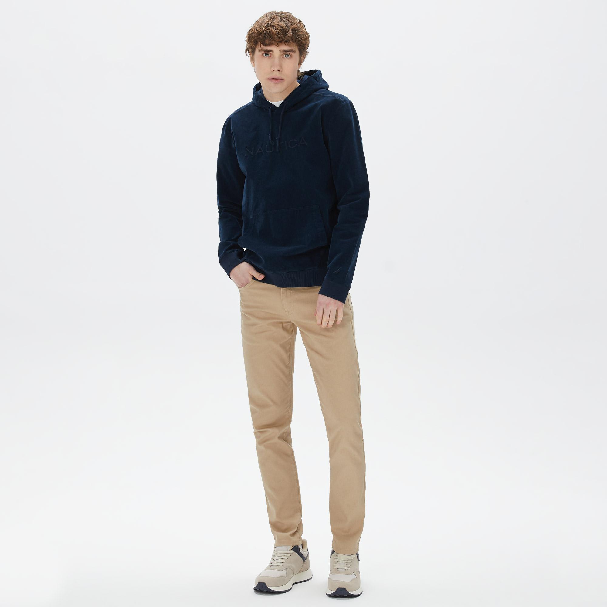 Nautica Erkek Lacivert Standart Fit Kapüşonlu Sweatshirt