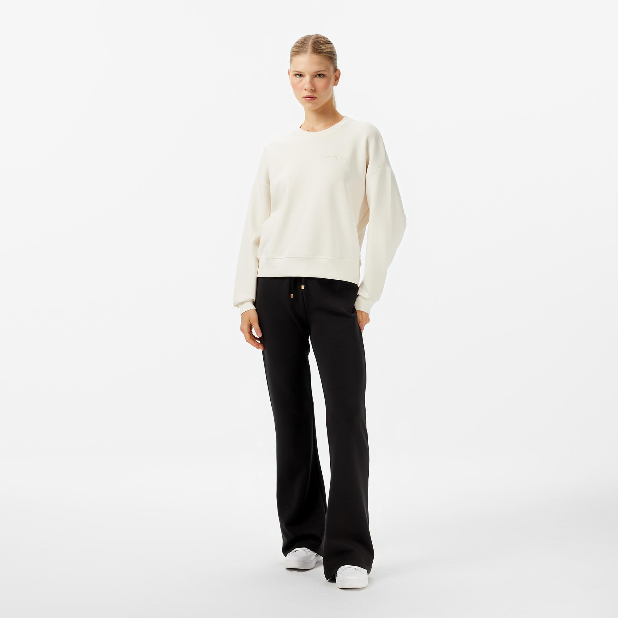 Nautica Kadın Beyaz Regular Fit Sweatshirt