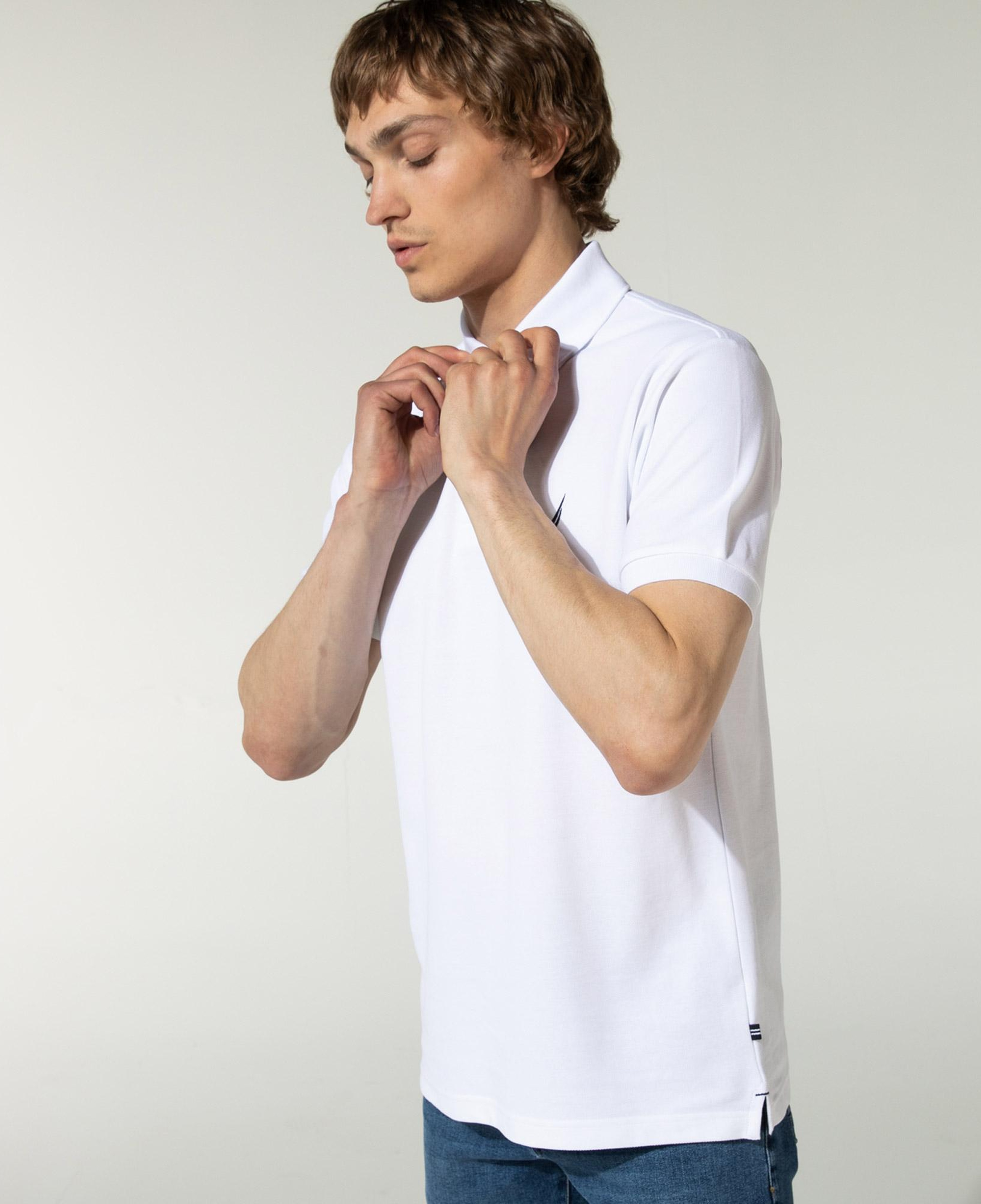 Nautica Erkek Classic Fit Beyaz Kısa Kollu Polo Yaka T-Shirt
