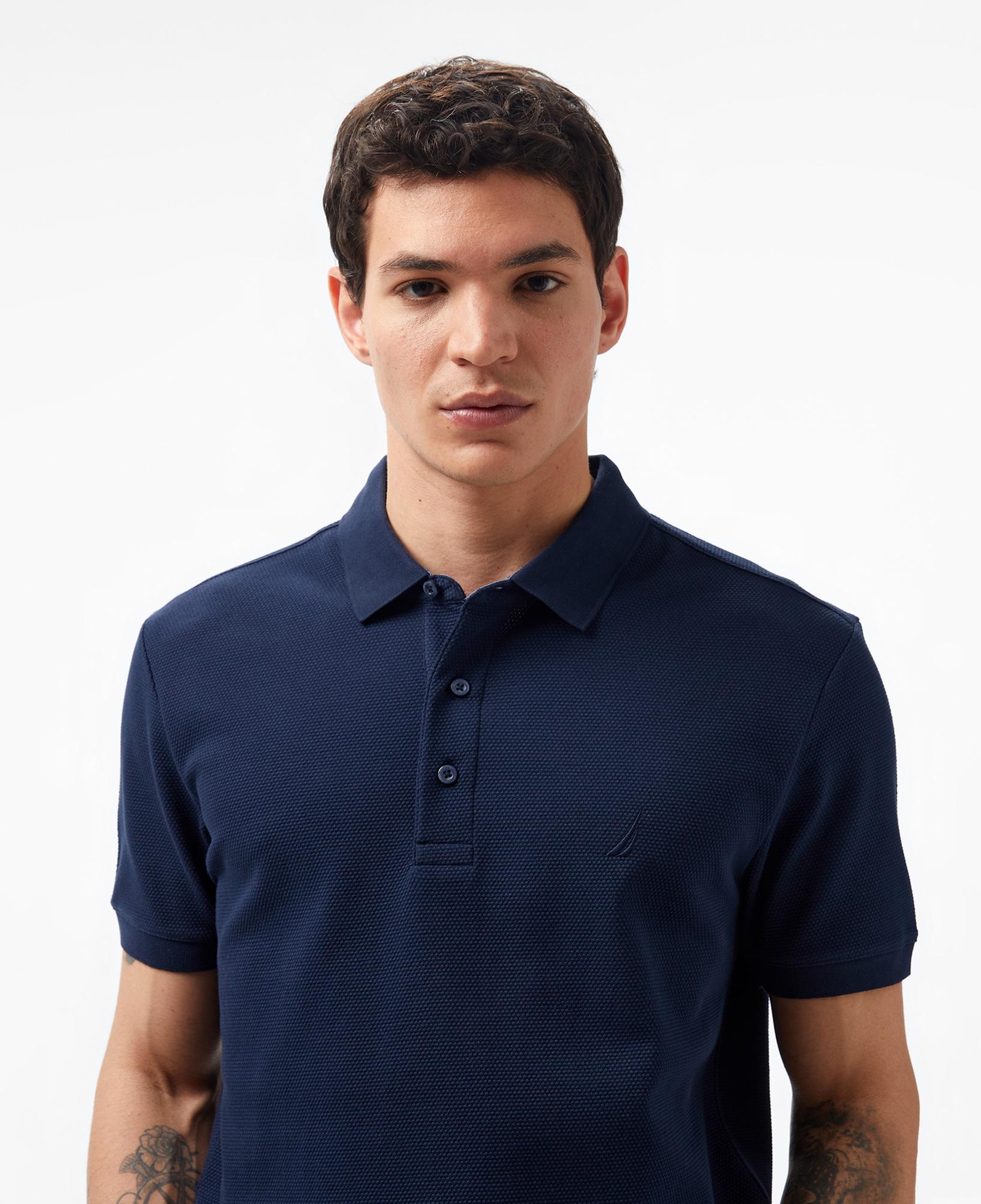 Nautica Erkek Lacivert Slim Fit Kısa Kollu Polo Yaka T-Shirt
