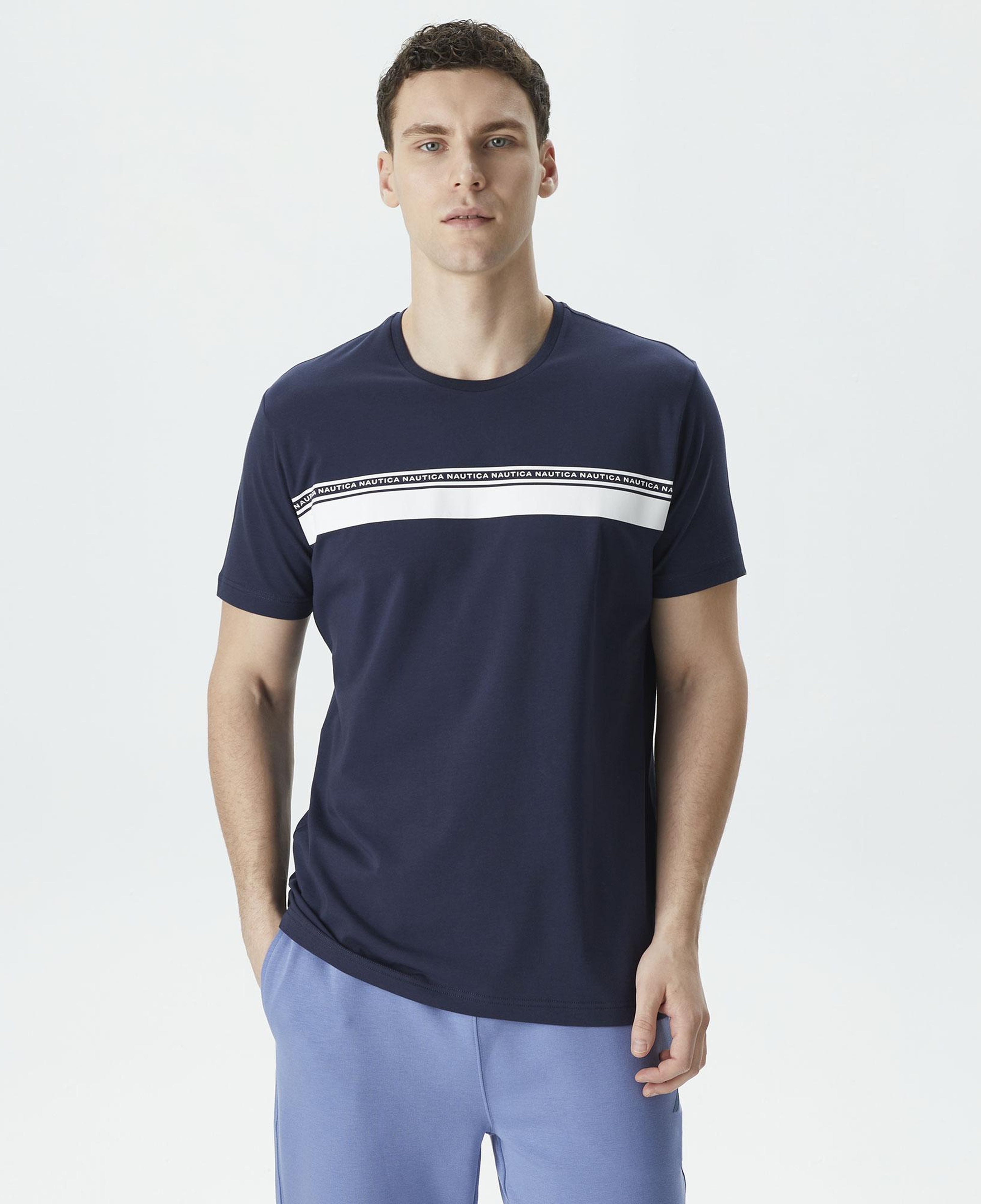 Nautica Erkek Lacivert Standart Fit T-Shirt