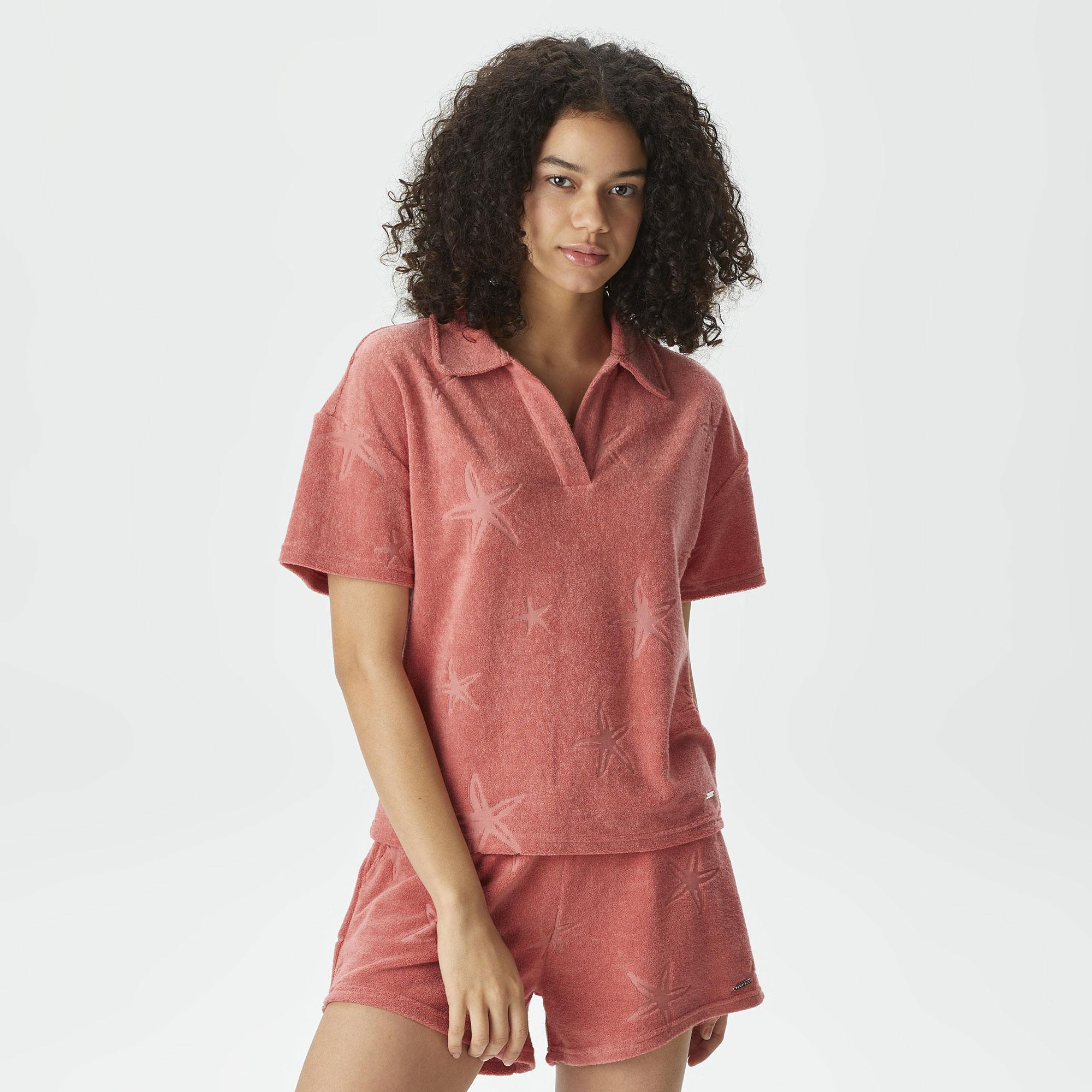 Nautica Kadın Pembe Relaxed Fit Polo Yaka T-Shirt