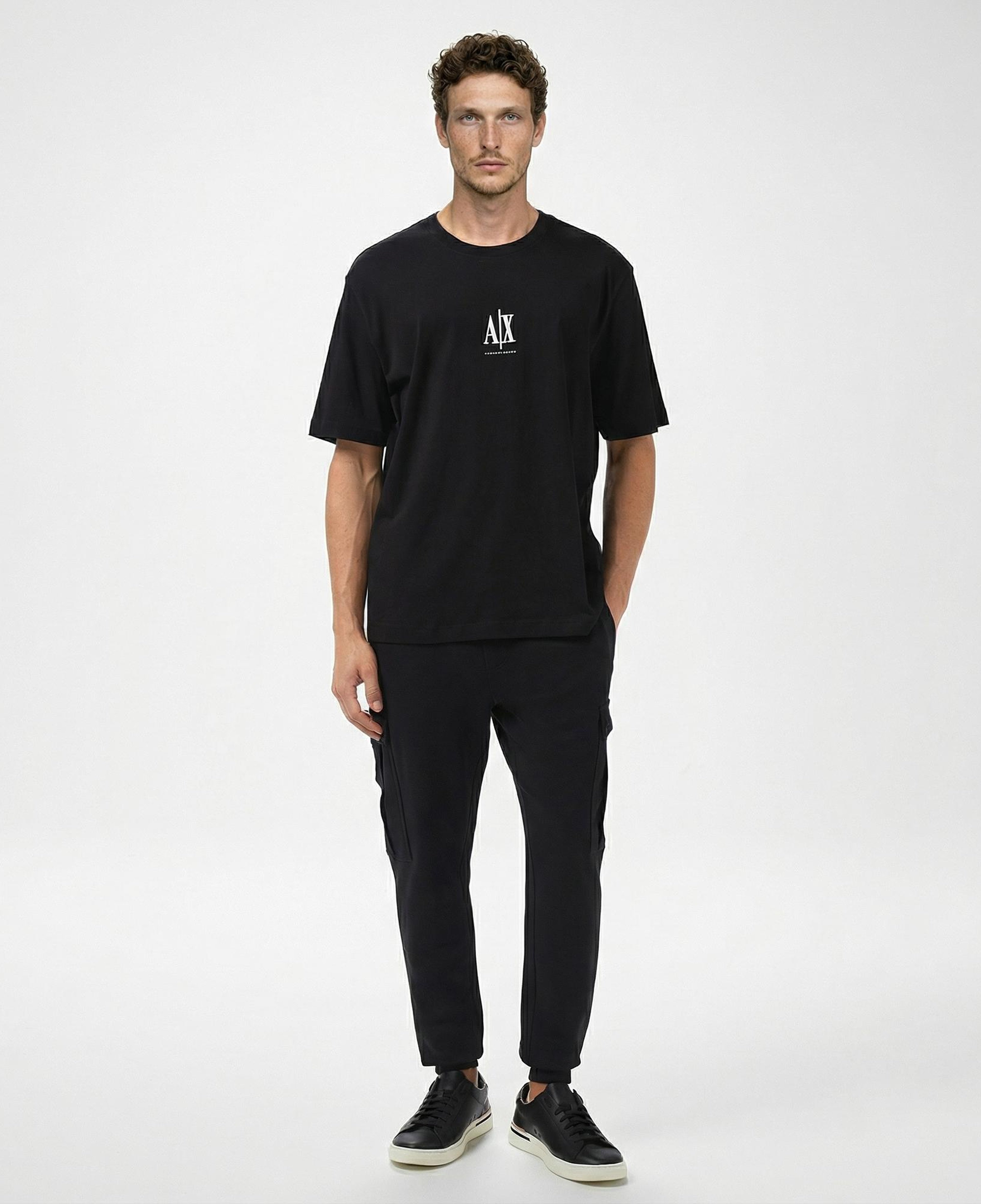 Armani Exchange Erkek Siyah Bisiklet Yaka T-Shirt