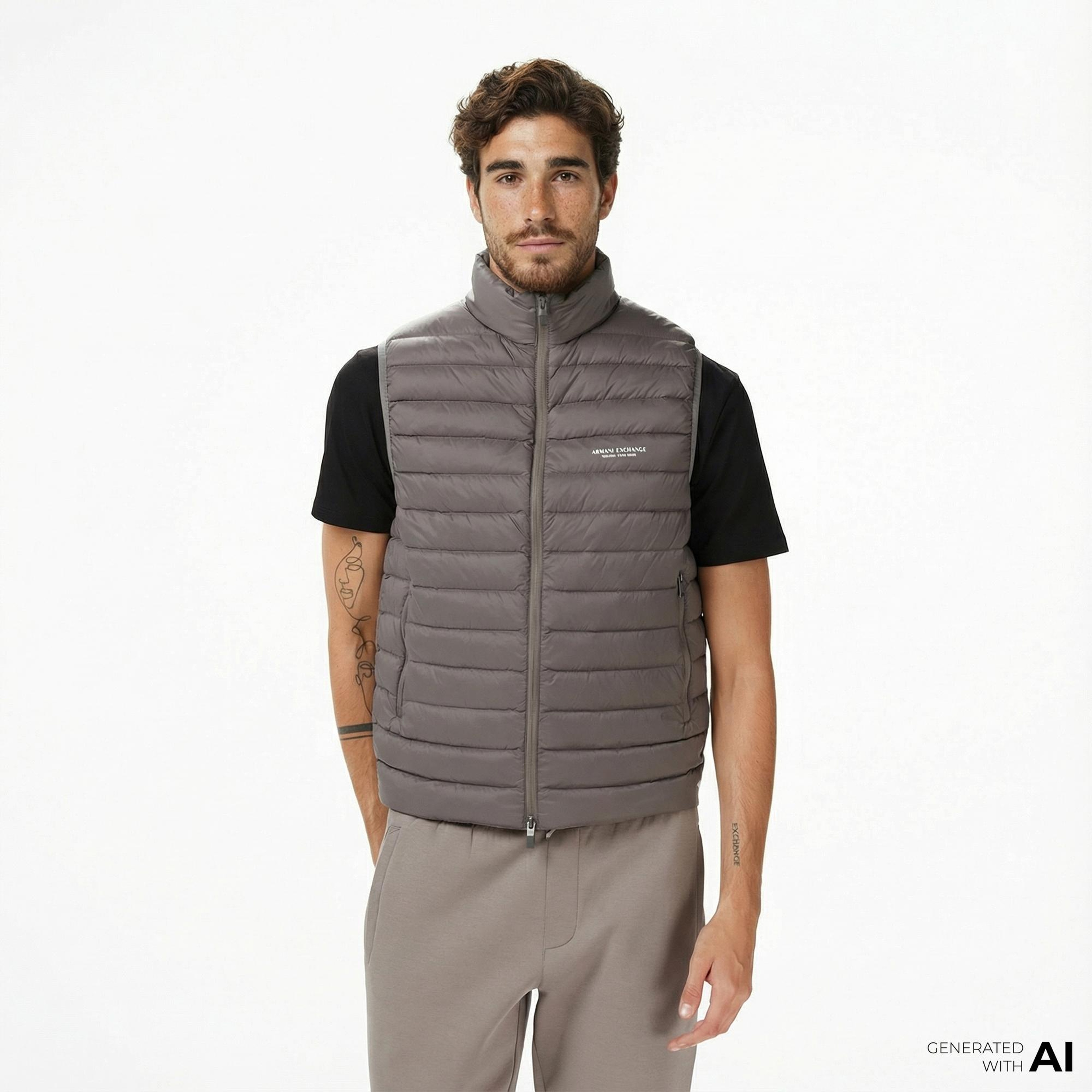 Armani Exchange Erkek Gri Yelek
