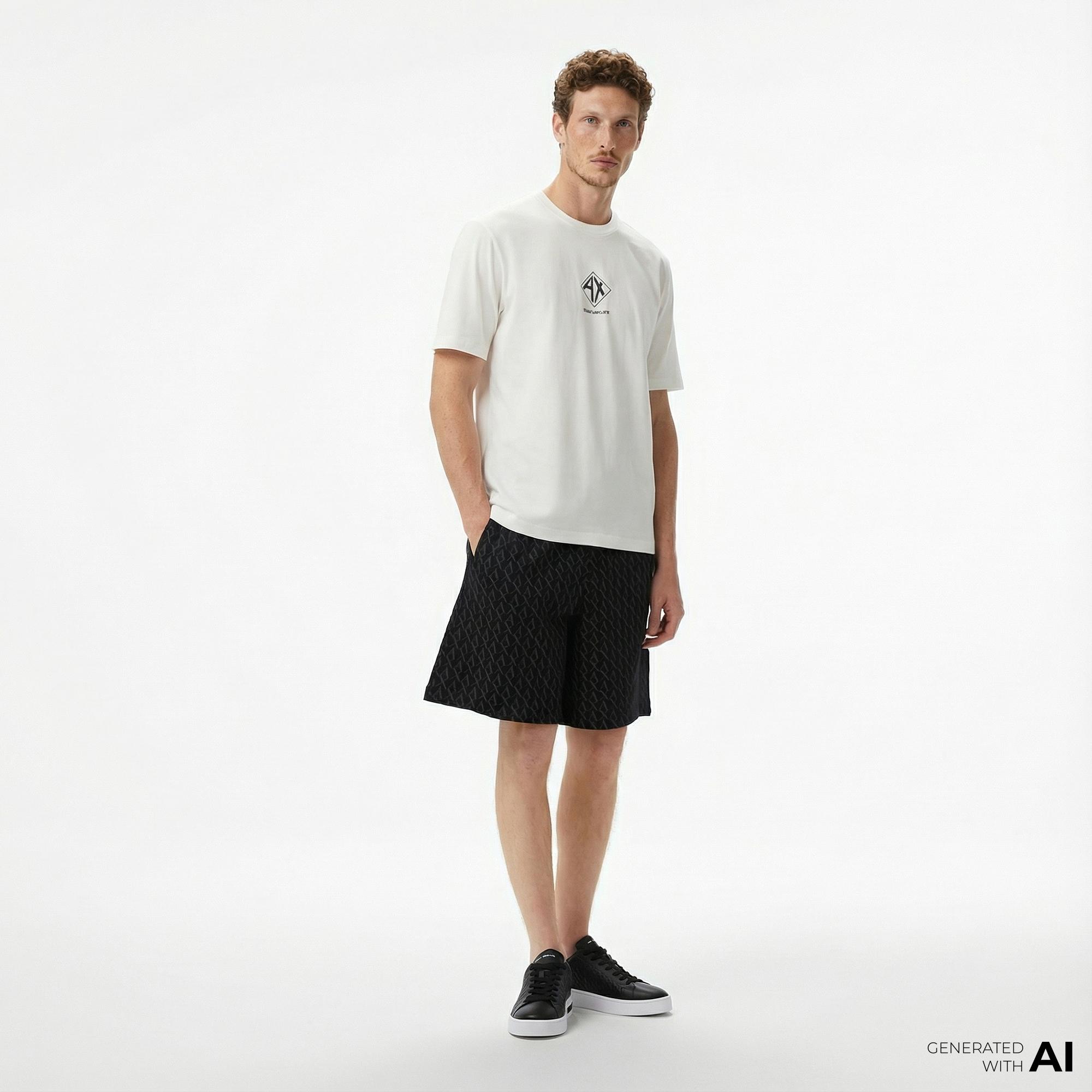 Armani Exchange Erkek Siyah Bermuda Şort