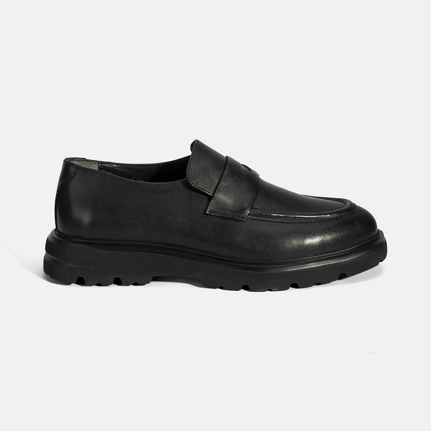 Erkek Siyah Deri Loafer