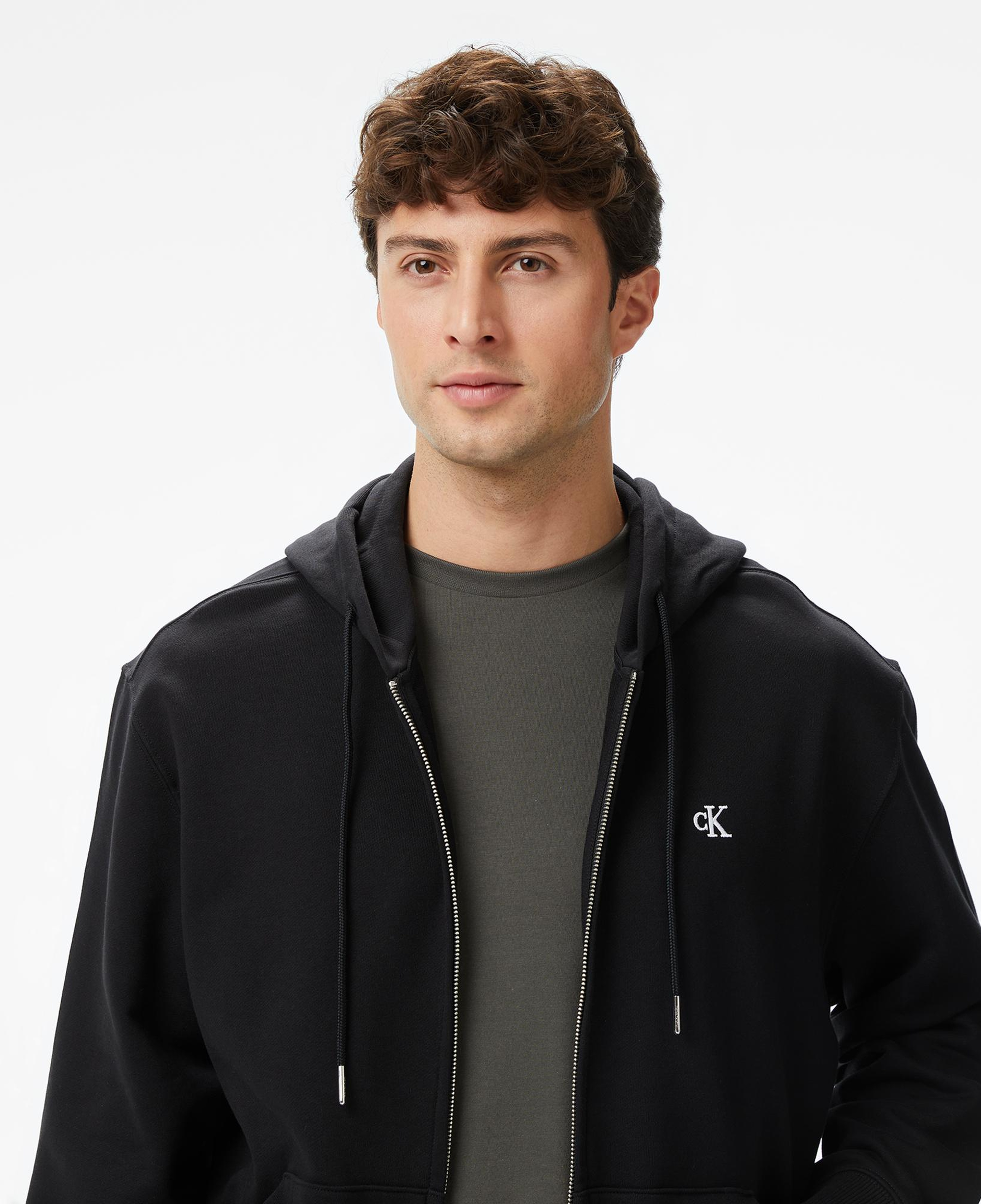 Calvin Klein Terry Monogram Erkek Siyah Sweatshirt