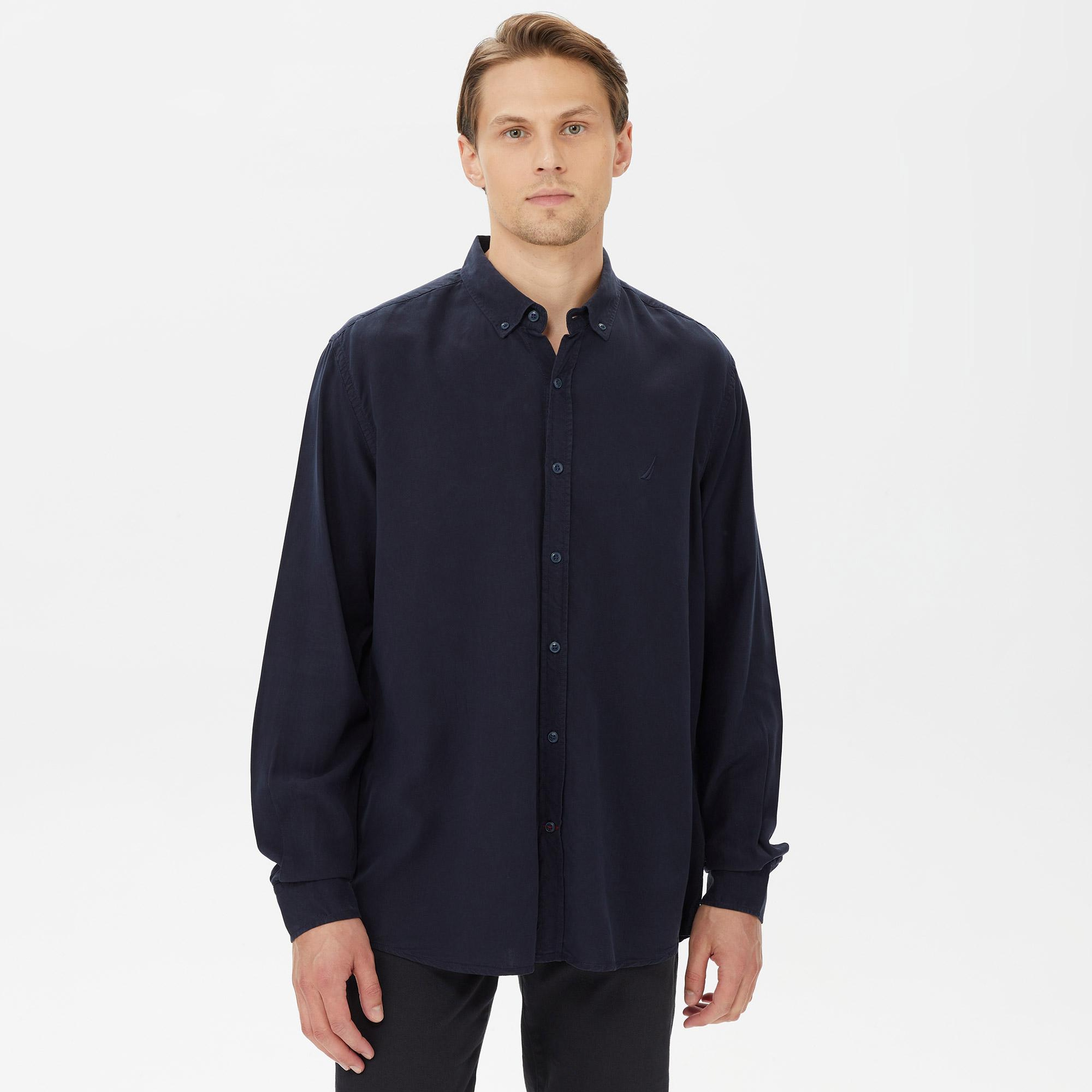 Nautica Erkek Lacivert Classic Fit Gömlek