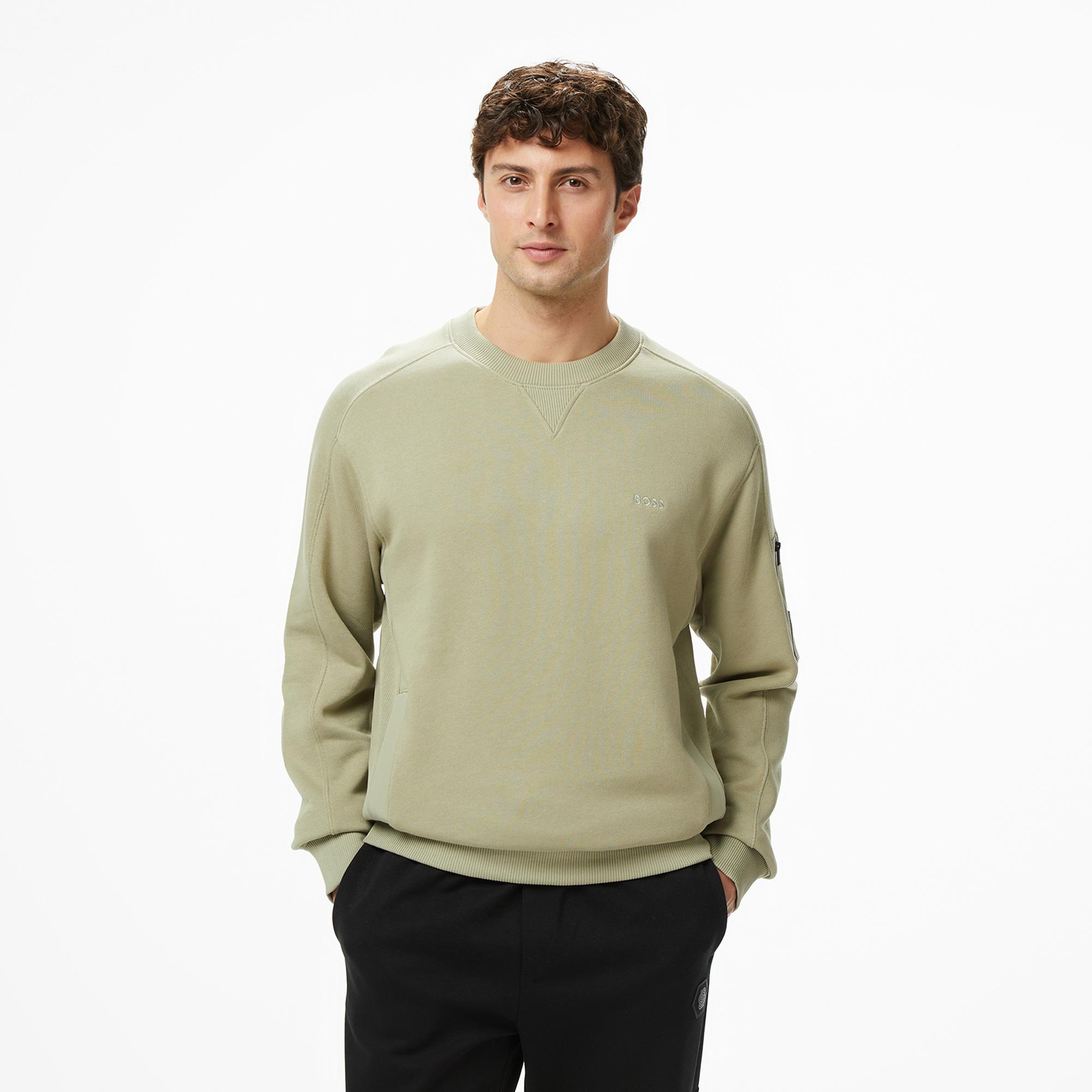 Boss Mixed Erkek Yeşil Sweatshirt