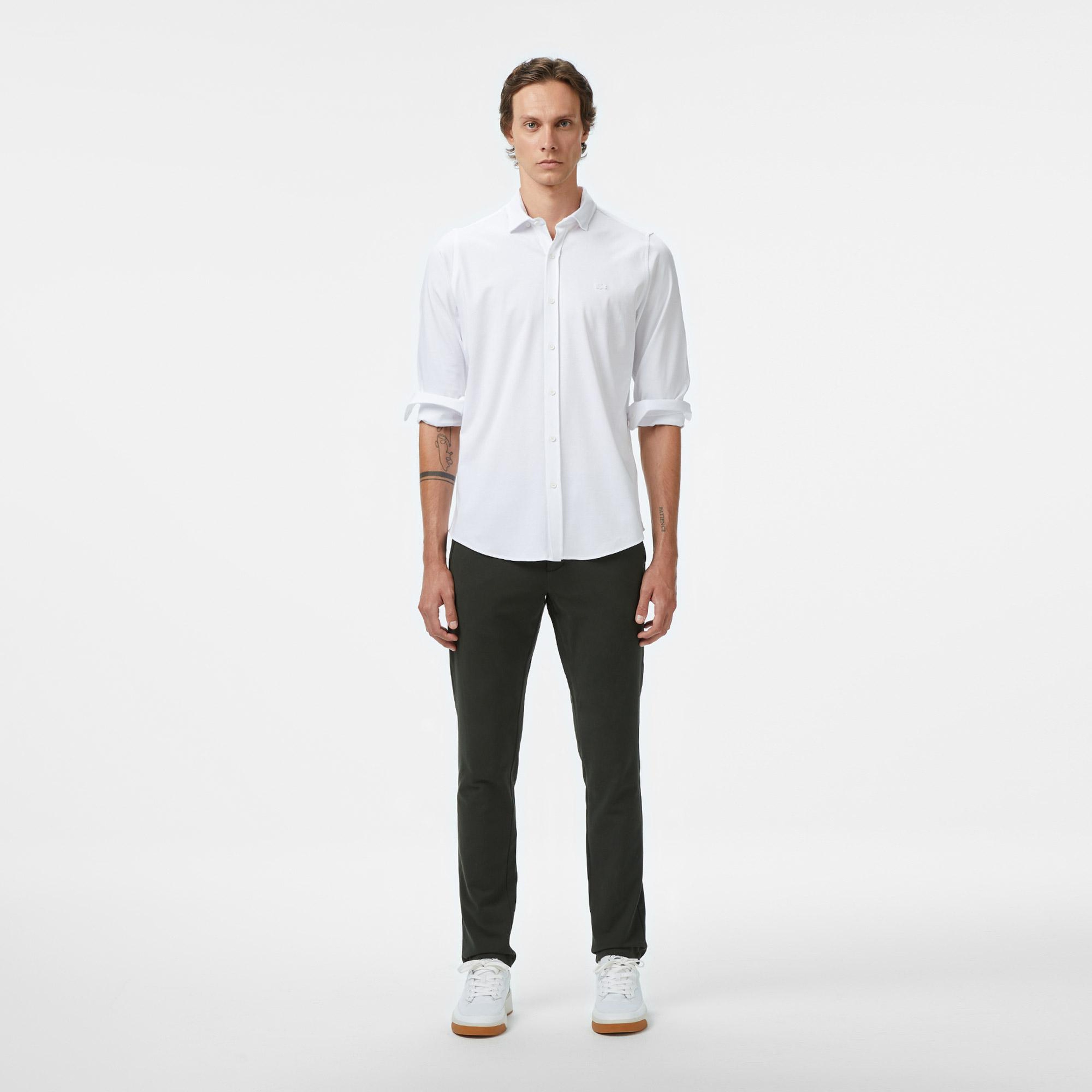 Lacoste Erkek Slim Fit Beyaz Gömlek