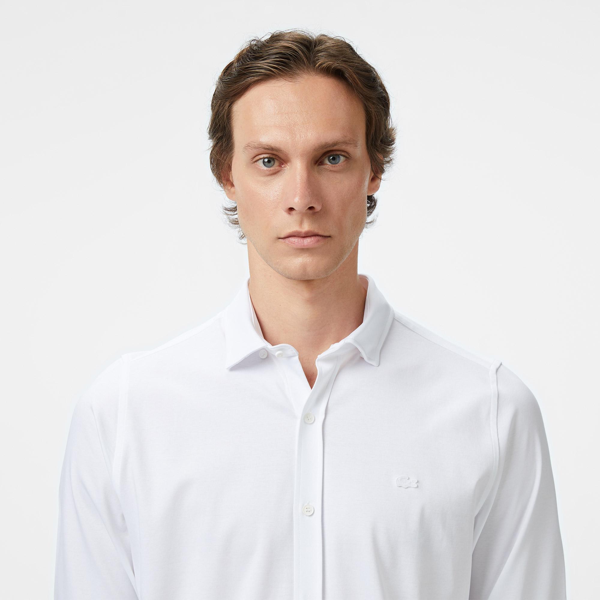 Lacoste Erkek Slim Fit Beyaz Gömlek