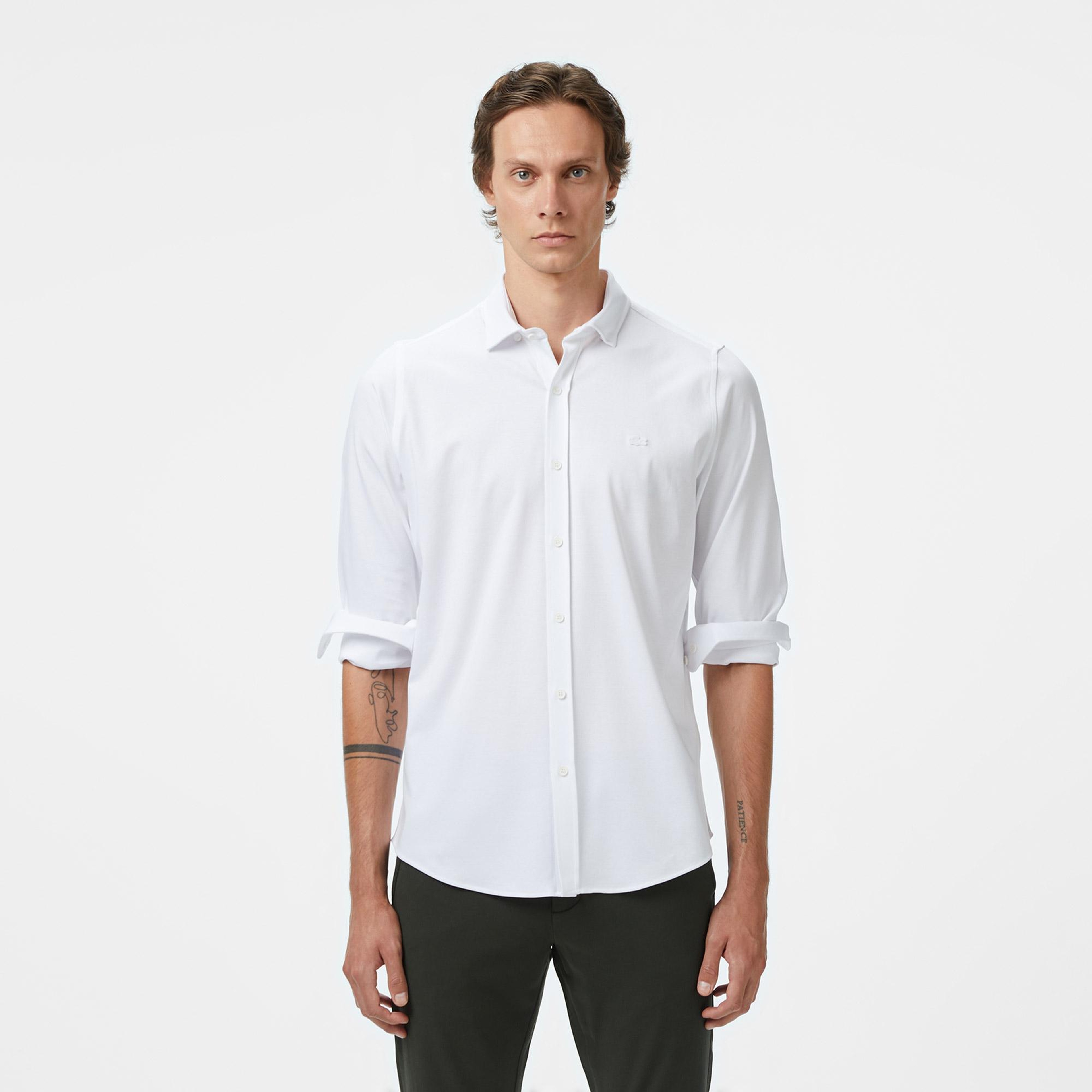 Lacoste Erkek Slim Fit Beyaz Gömlek