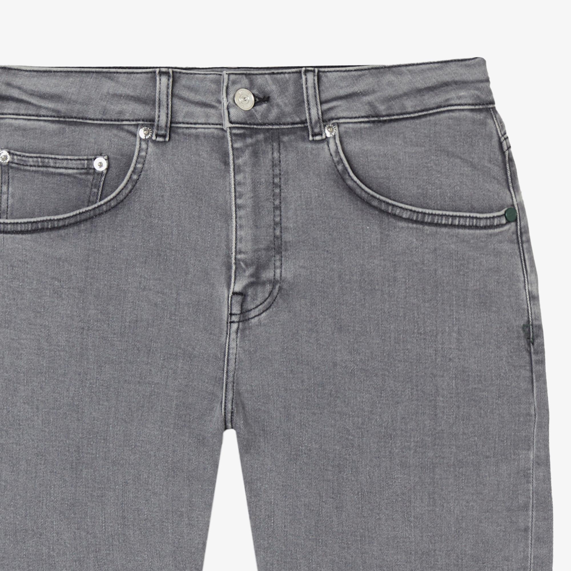 Lacoste Erkek Regular Fit Gri Jean Pantolon
