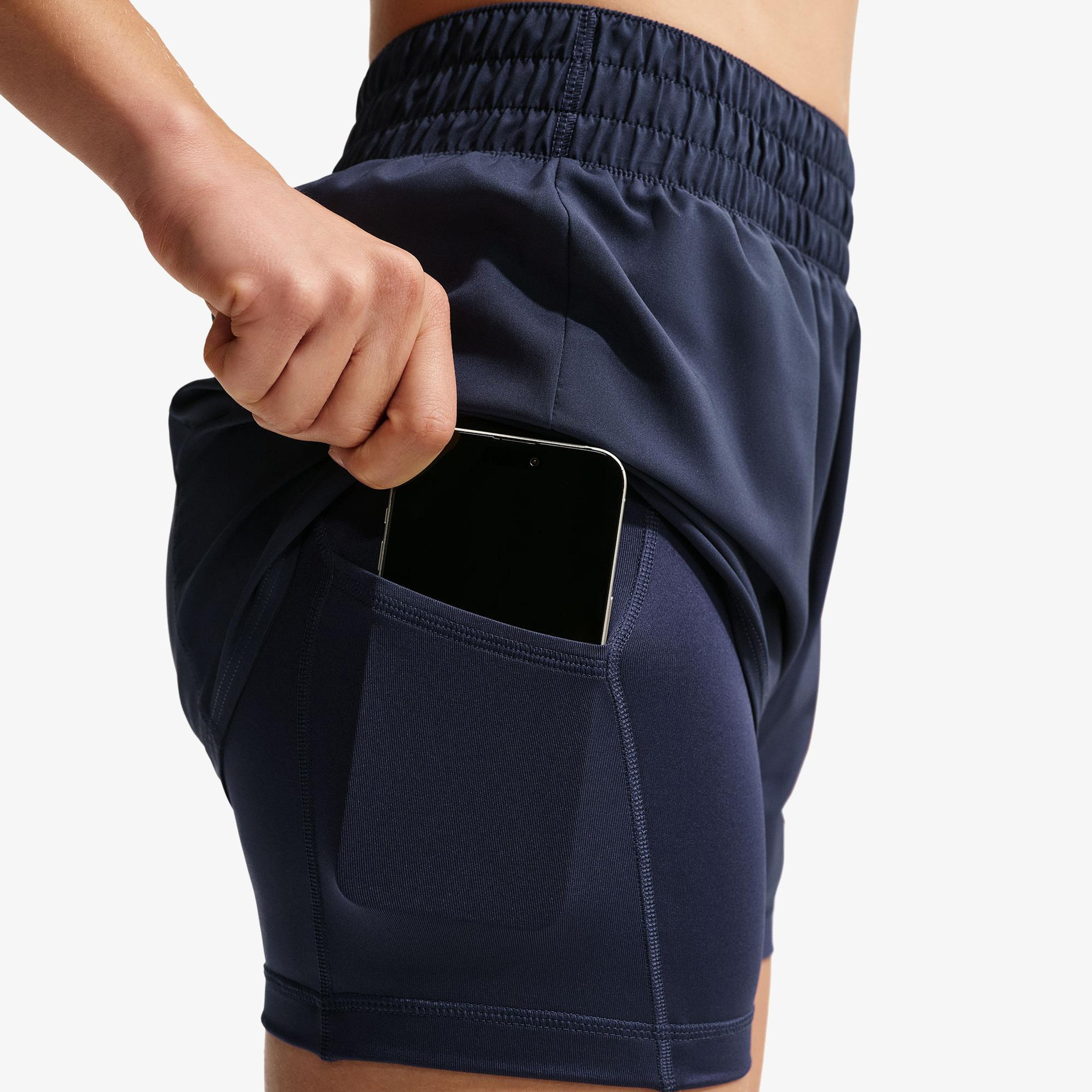 Nike Dri-Fit One Yüksek Belli 8 cm Kadın Lacivert Şort