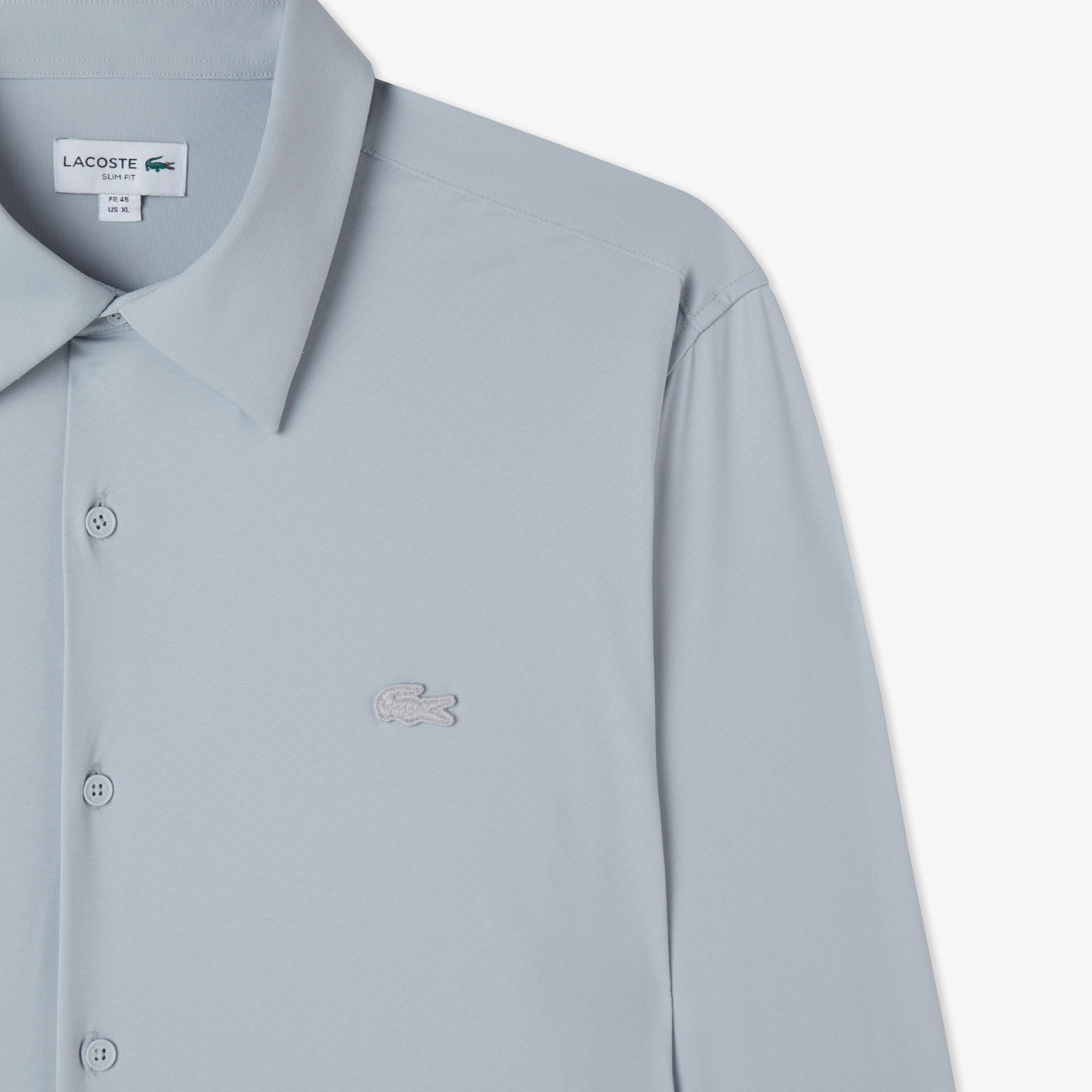 Lacoste Erkek Slim Fit Gri Gömlek