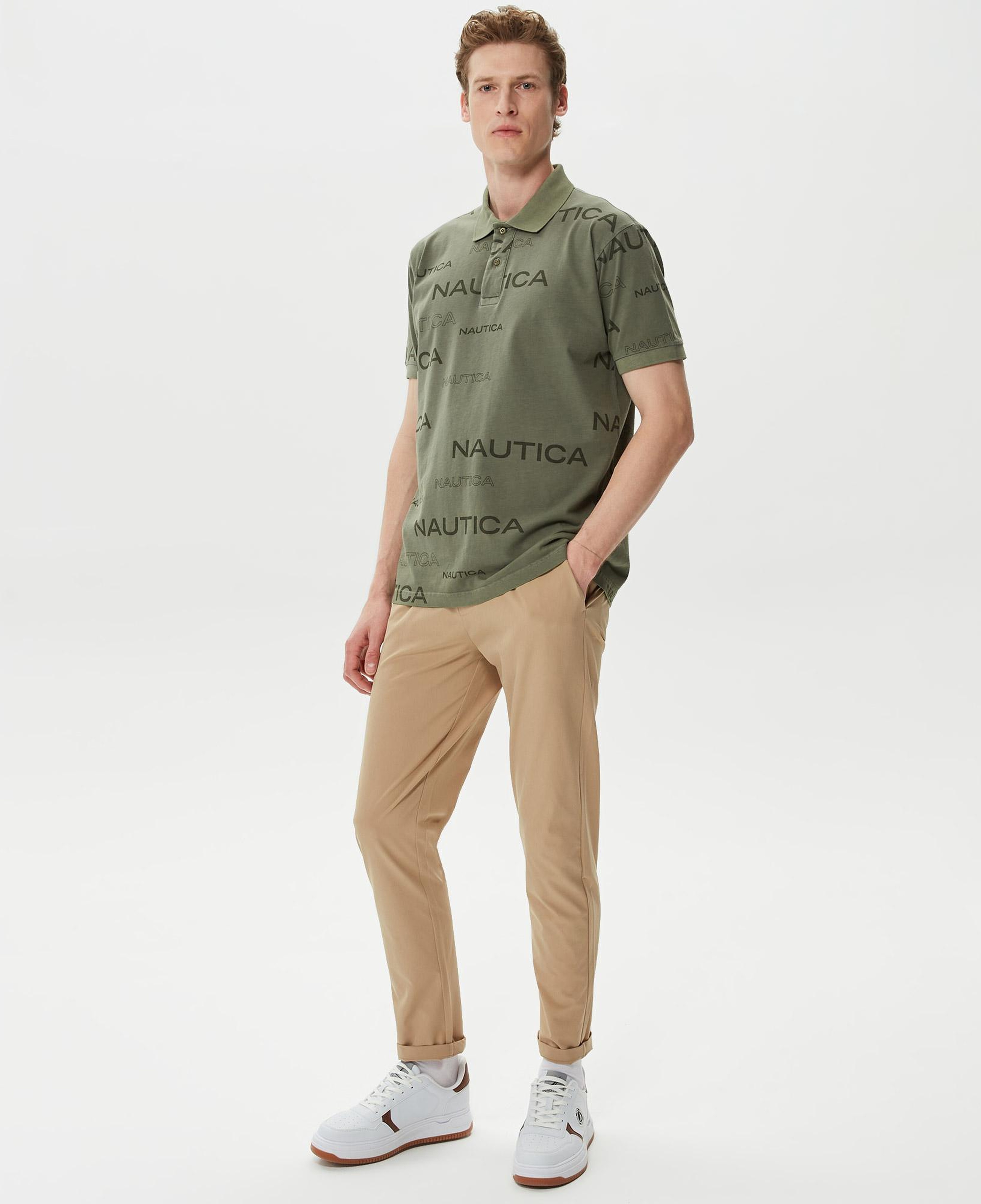 Nautica Erkek Yeşil Classic Fit Kısa Kollu Polo Yaka T-Shirt