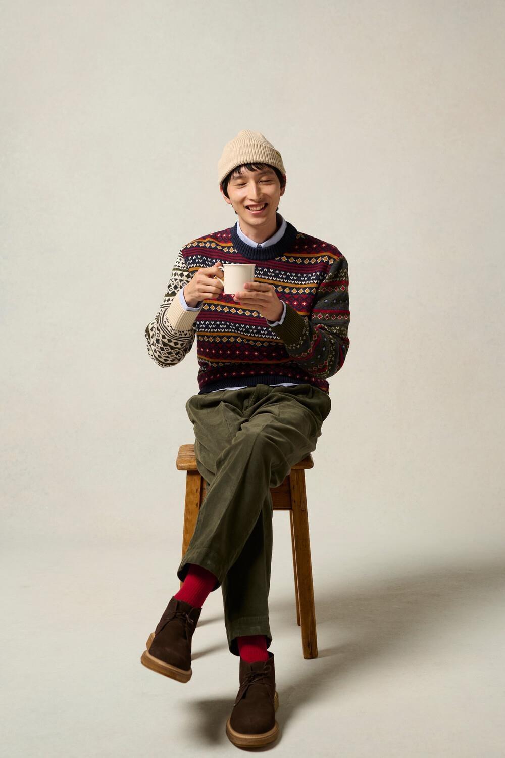 Barbour Patchwork Fair Isle Crew Neck Kazak