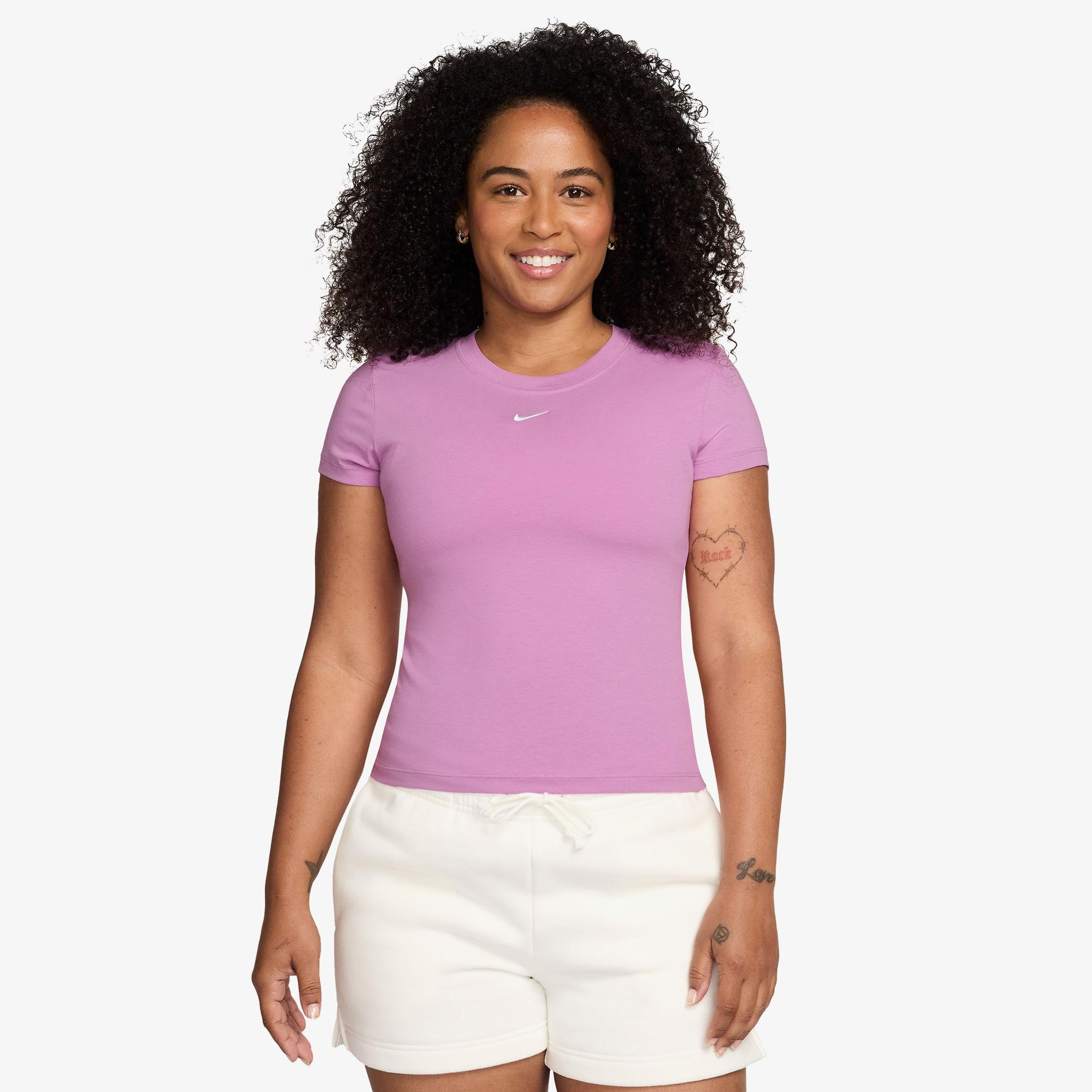 Nike Sportswear Chill Knit Kadın Pembe T-Shirt