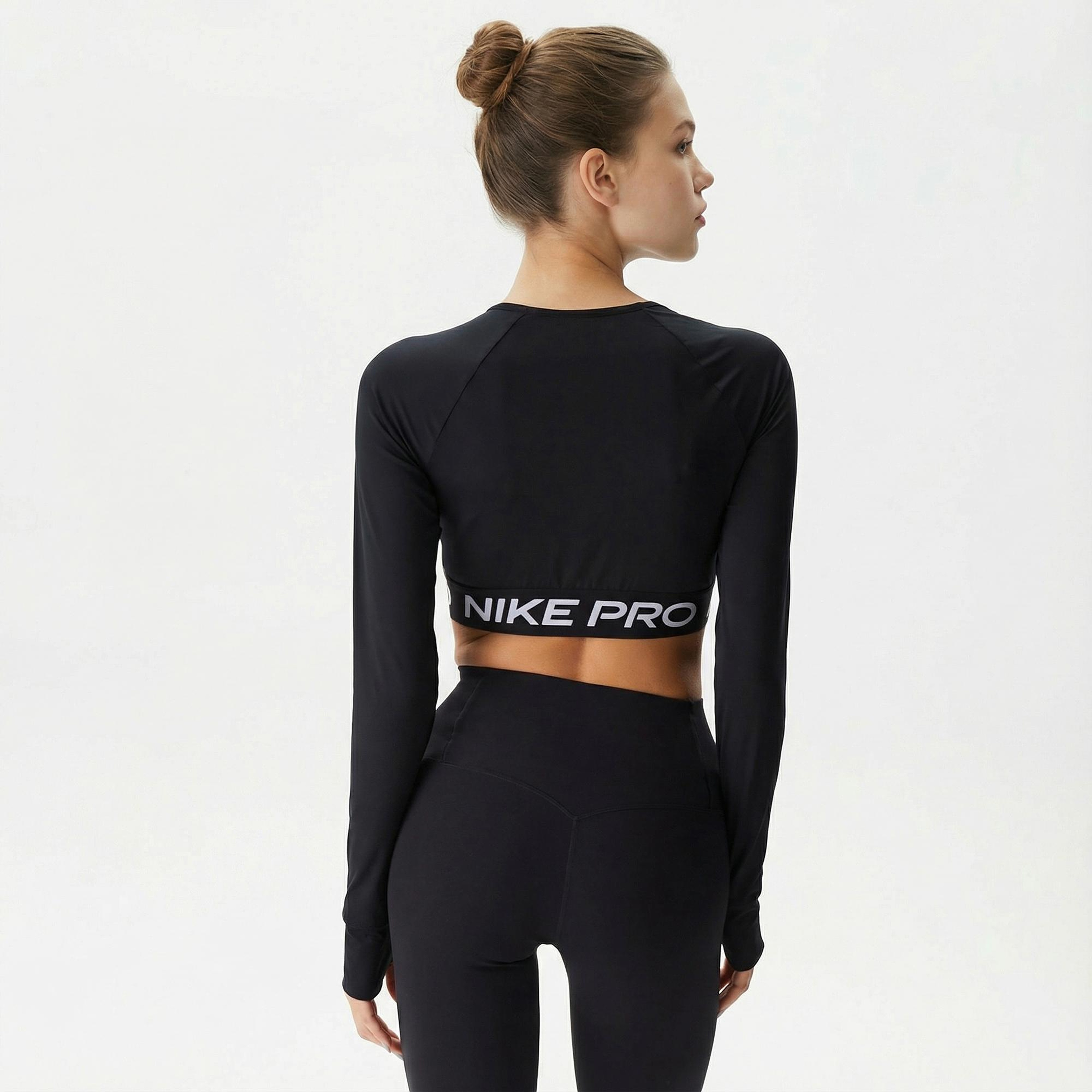Nike Pro Dri-Fit 365 Kadın Siyah Crop T-Shirt