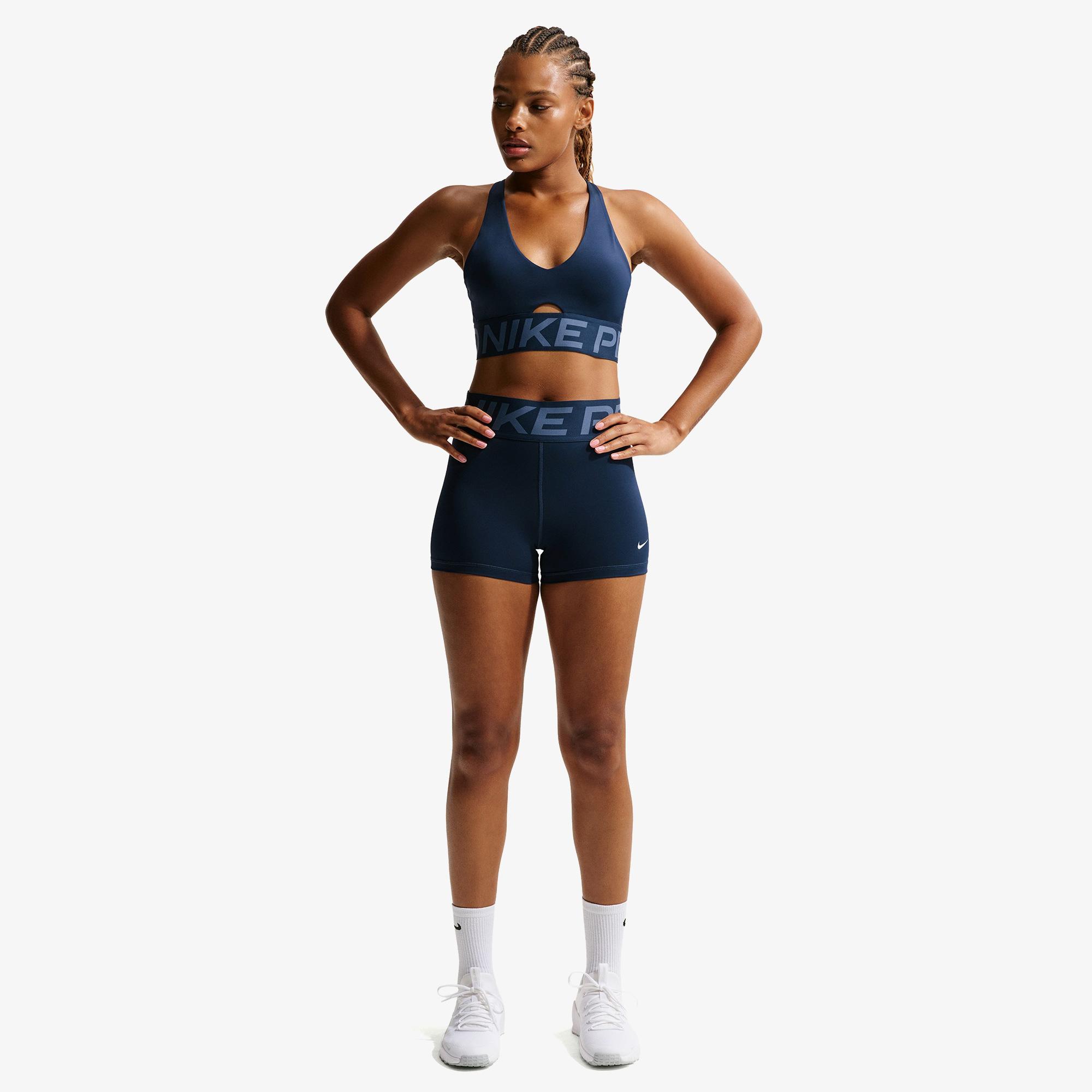Nike Pro Sculpt Dri-Fit Yüksek Belli 8 cm Kadın Lacivert Kısa Tayt