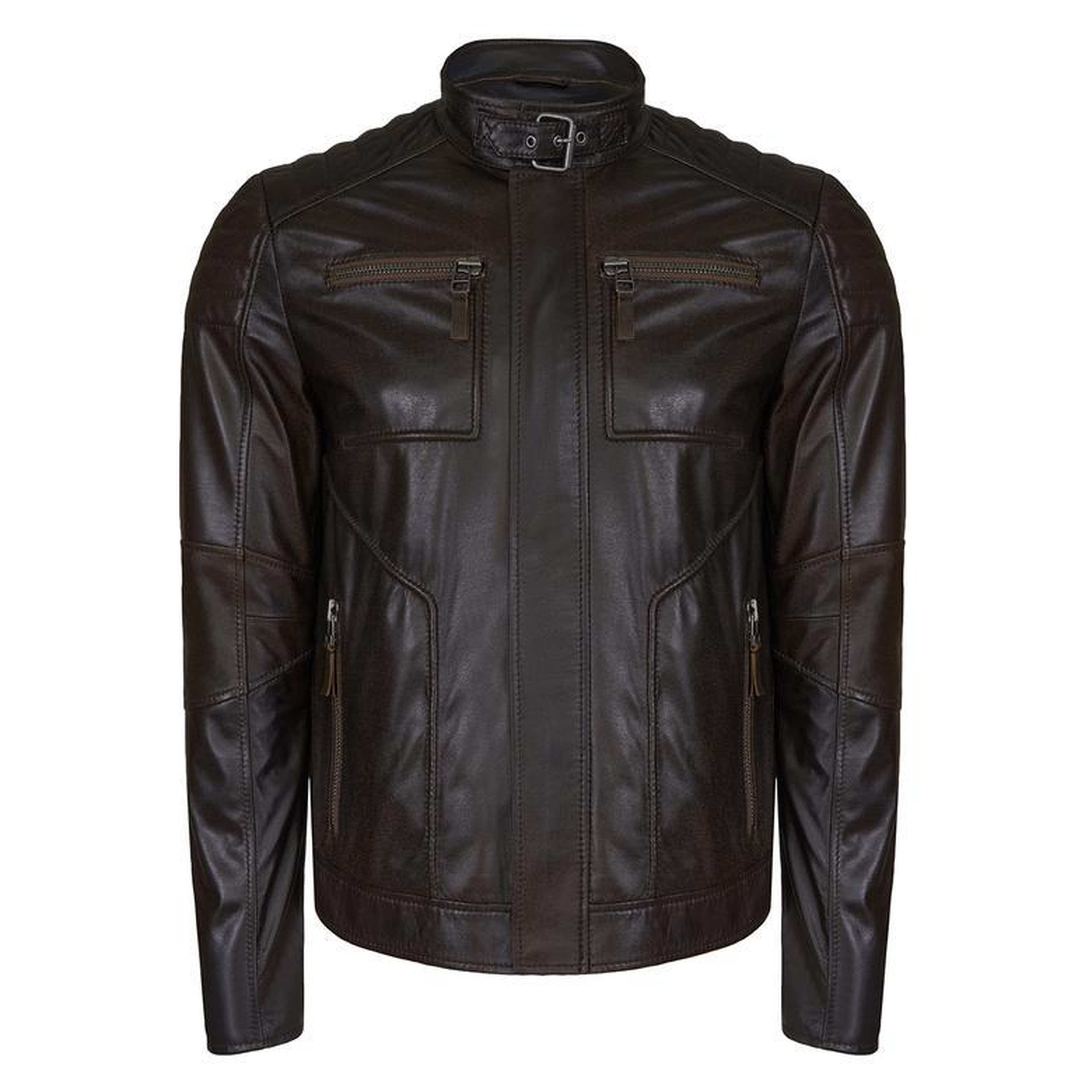 Nancy Vintage Erkek Siyah Deri Mont