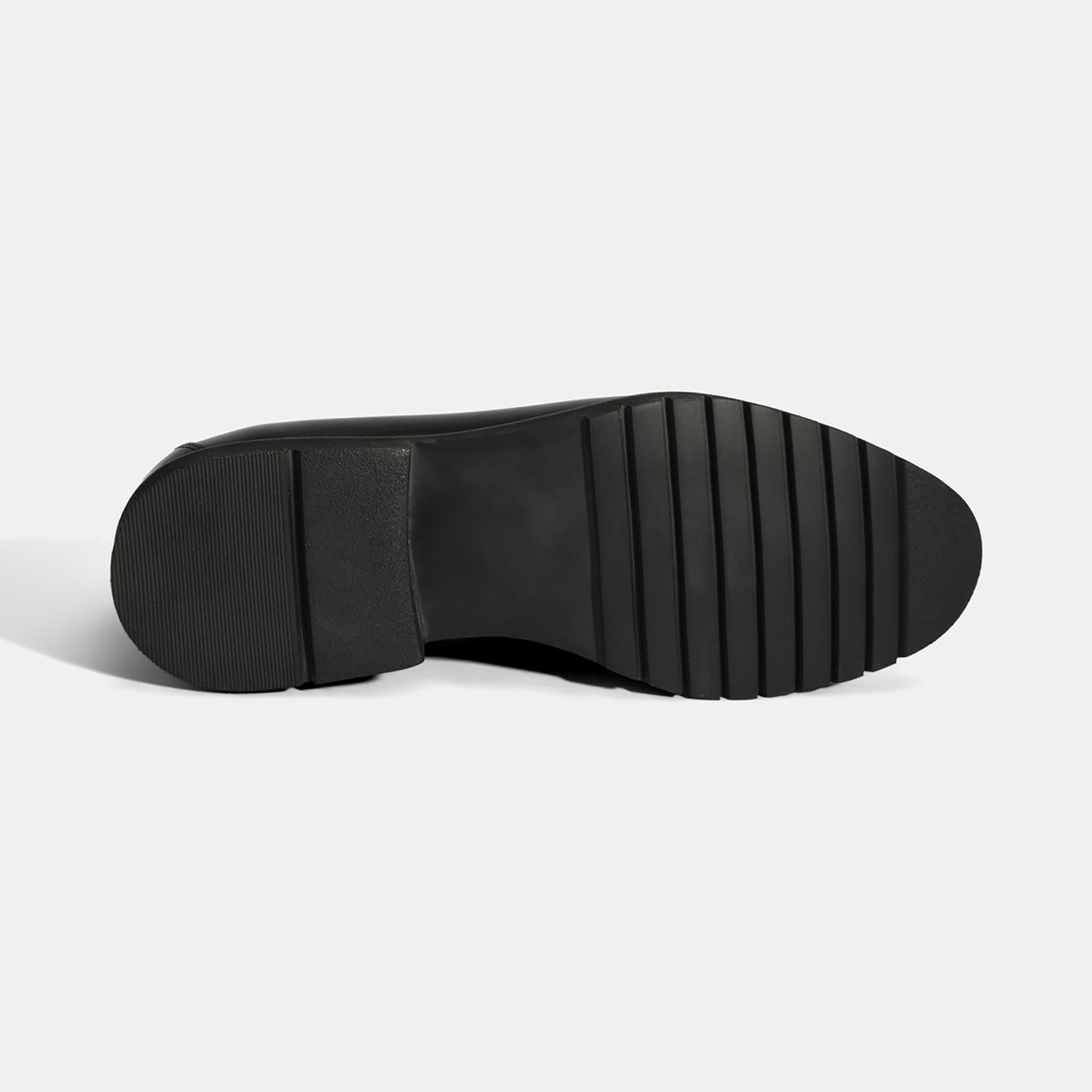 Erkek Siyah Metal Aksesuarlı Deri Loafer