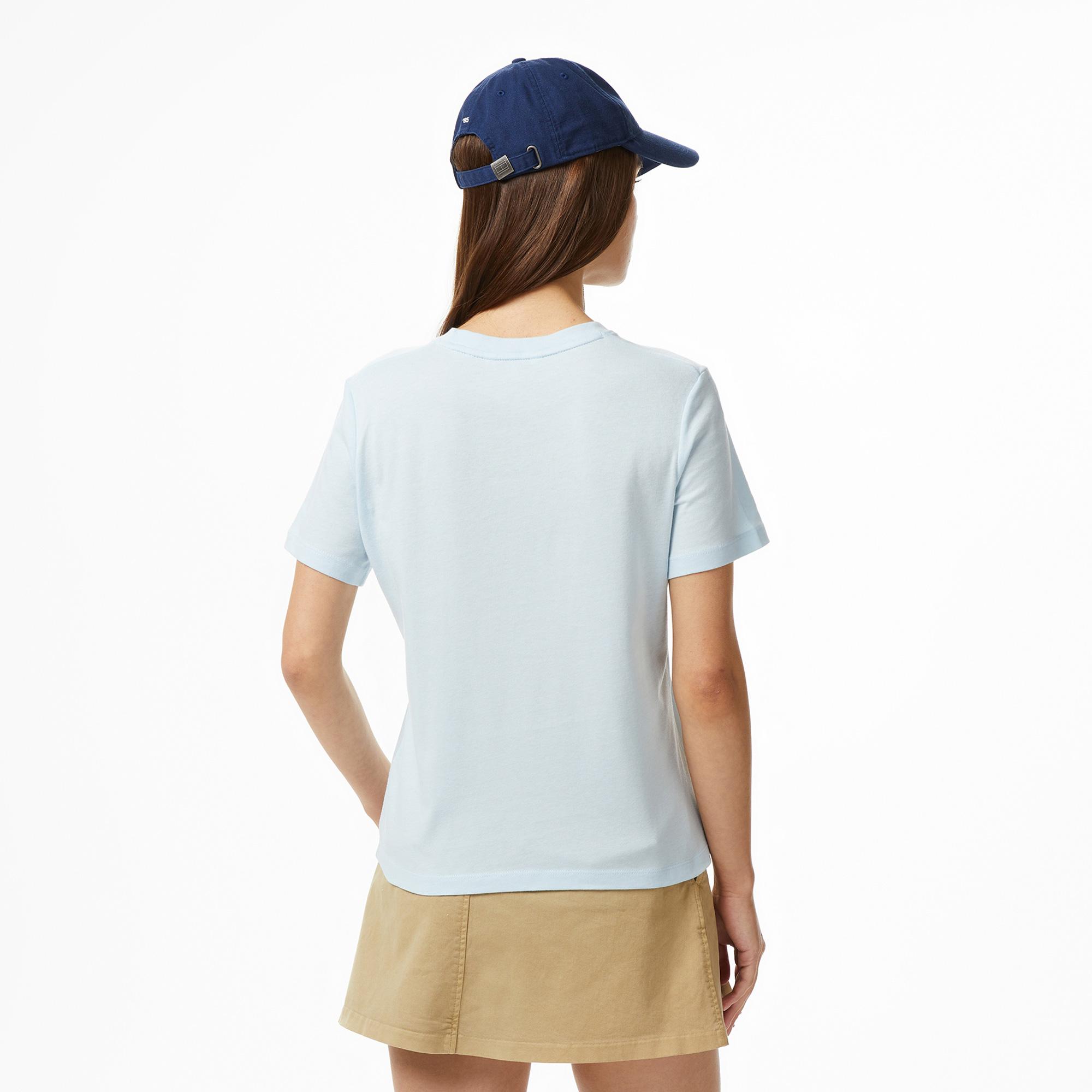 Tommy Hilfiger Corp Logo Kadın Mavi Crop T-Shirt