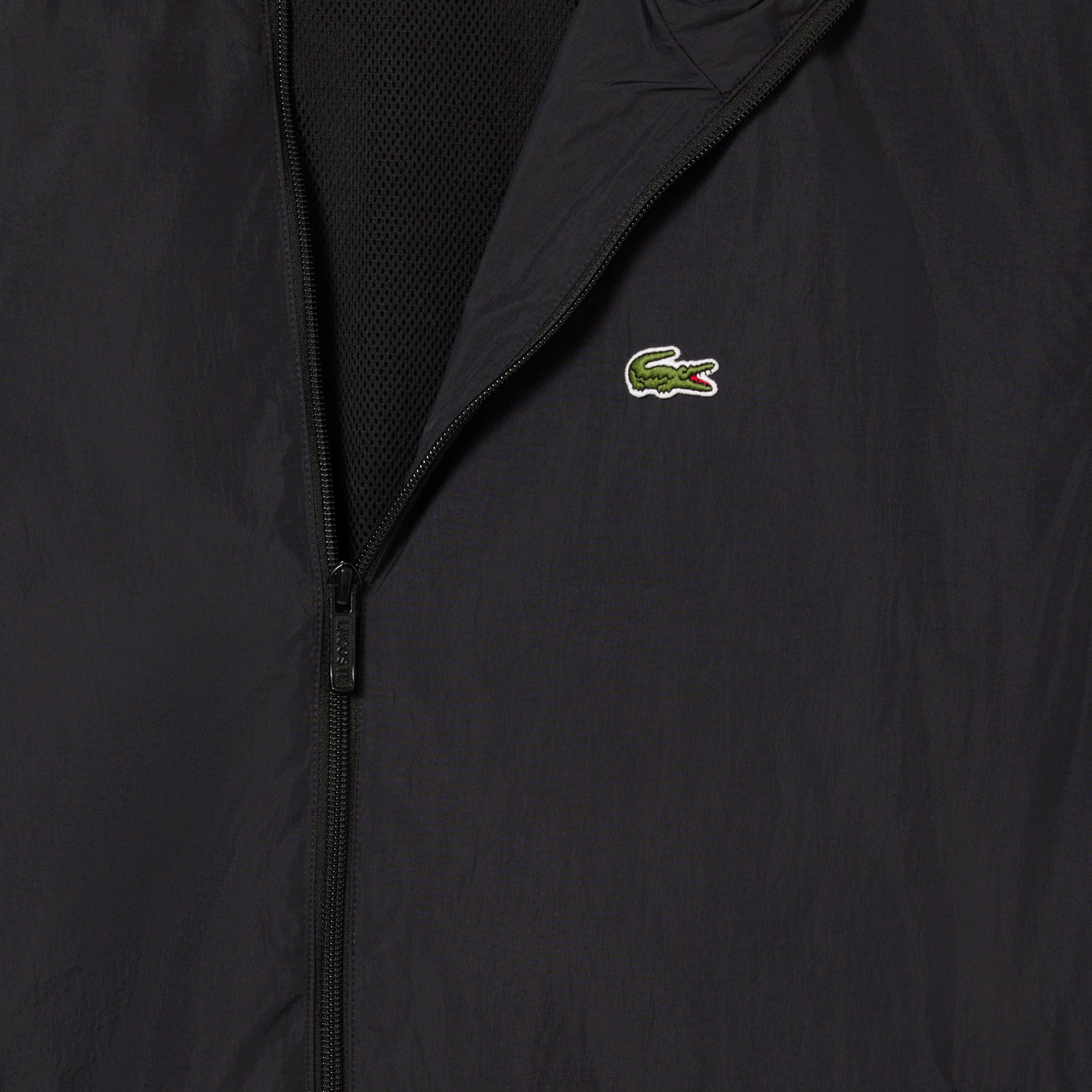 Lacoste Erkek Kapüşonlu Siyah Yağmurluk