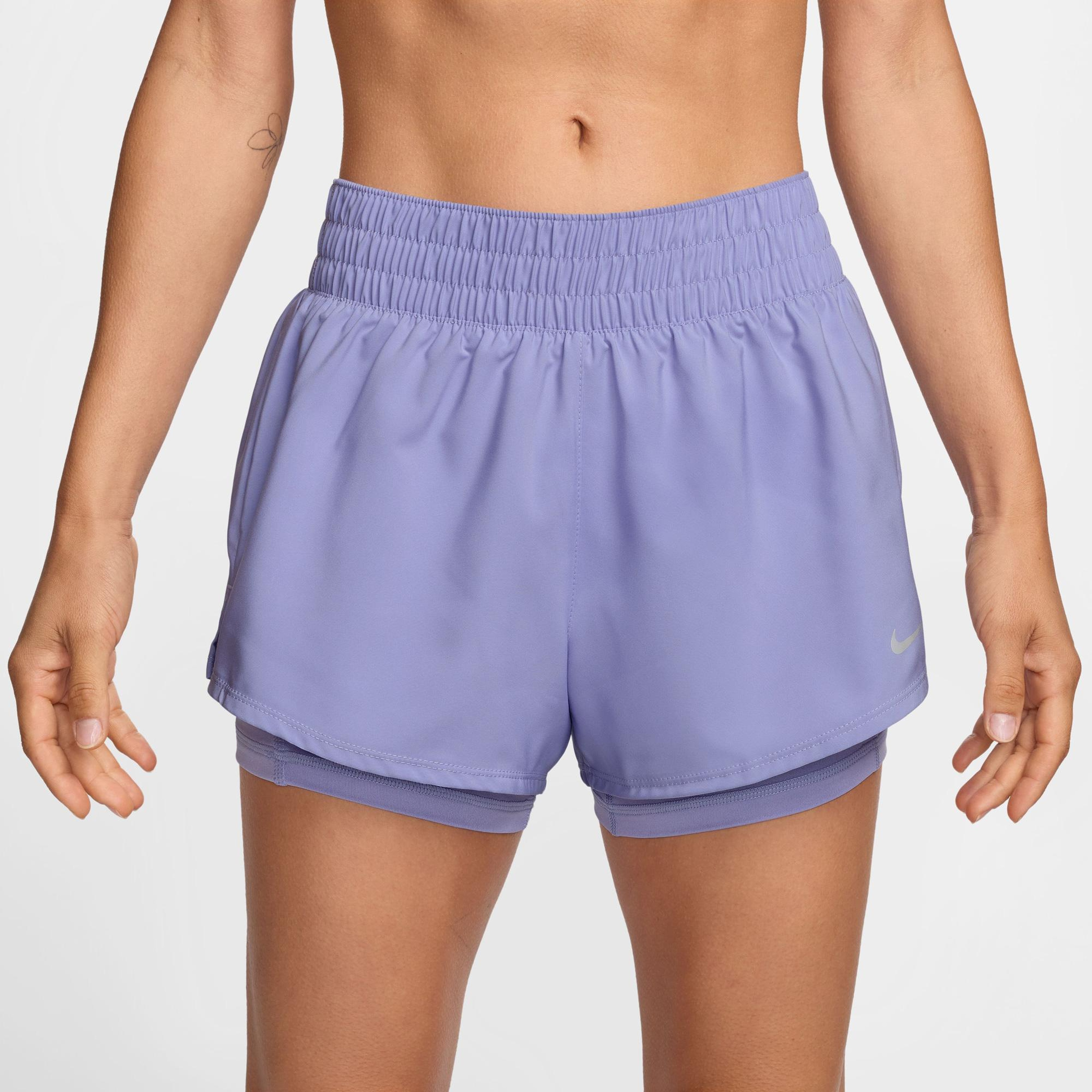 Nike One Dri-Fit 8 cm Kadın Mor Şort